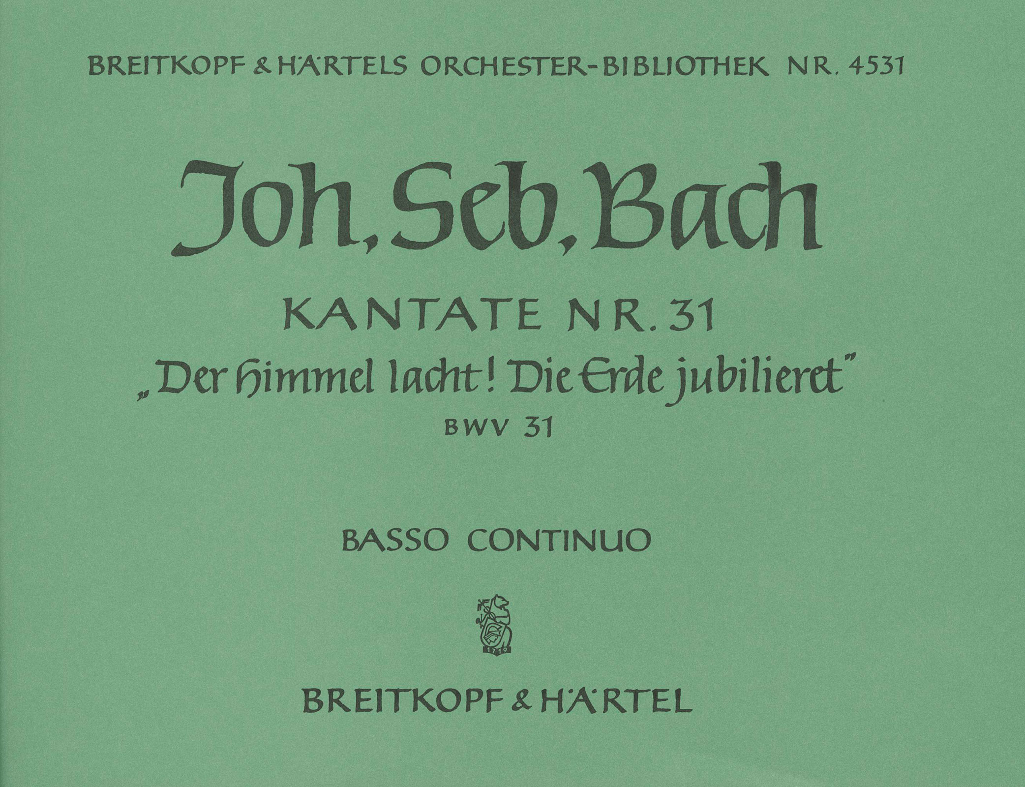 OB 4531-11 - Kantate BWV 31 „Der Himmel lacht! Die Erde jubilieret!“ - Cover