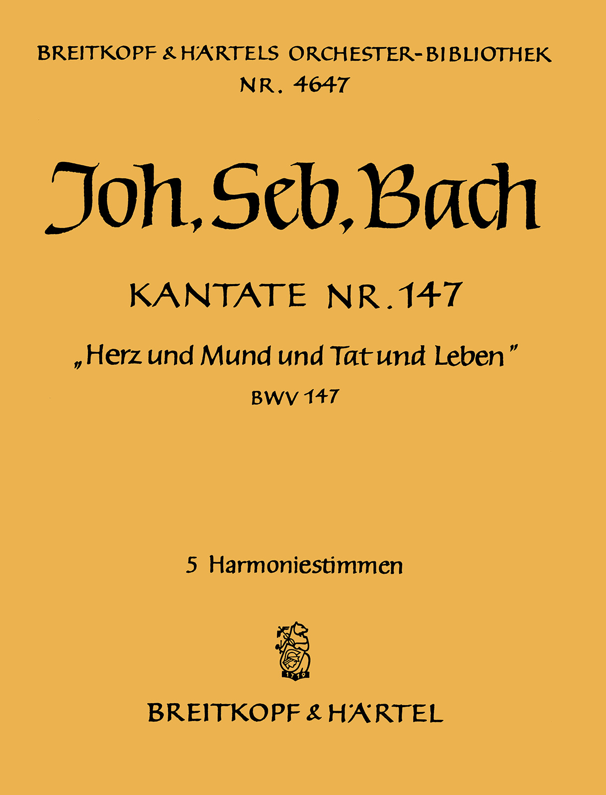 OB 4647-30 - Kantate BWV 147 „Herz und Mund und Tat und Leben“ - Cover