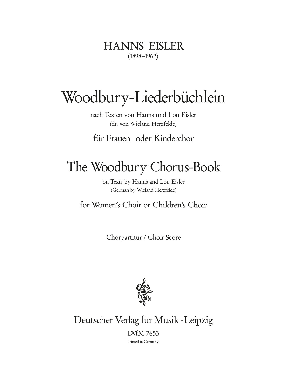 Hanns Eisler - Woodbury-Liederbüchlein - Cover