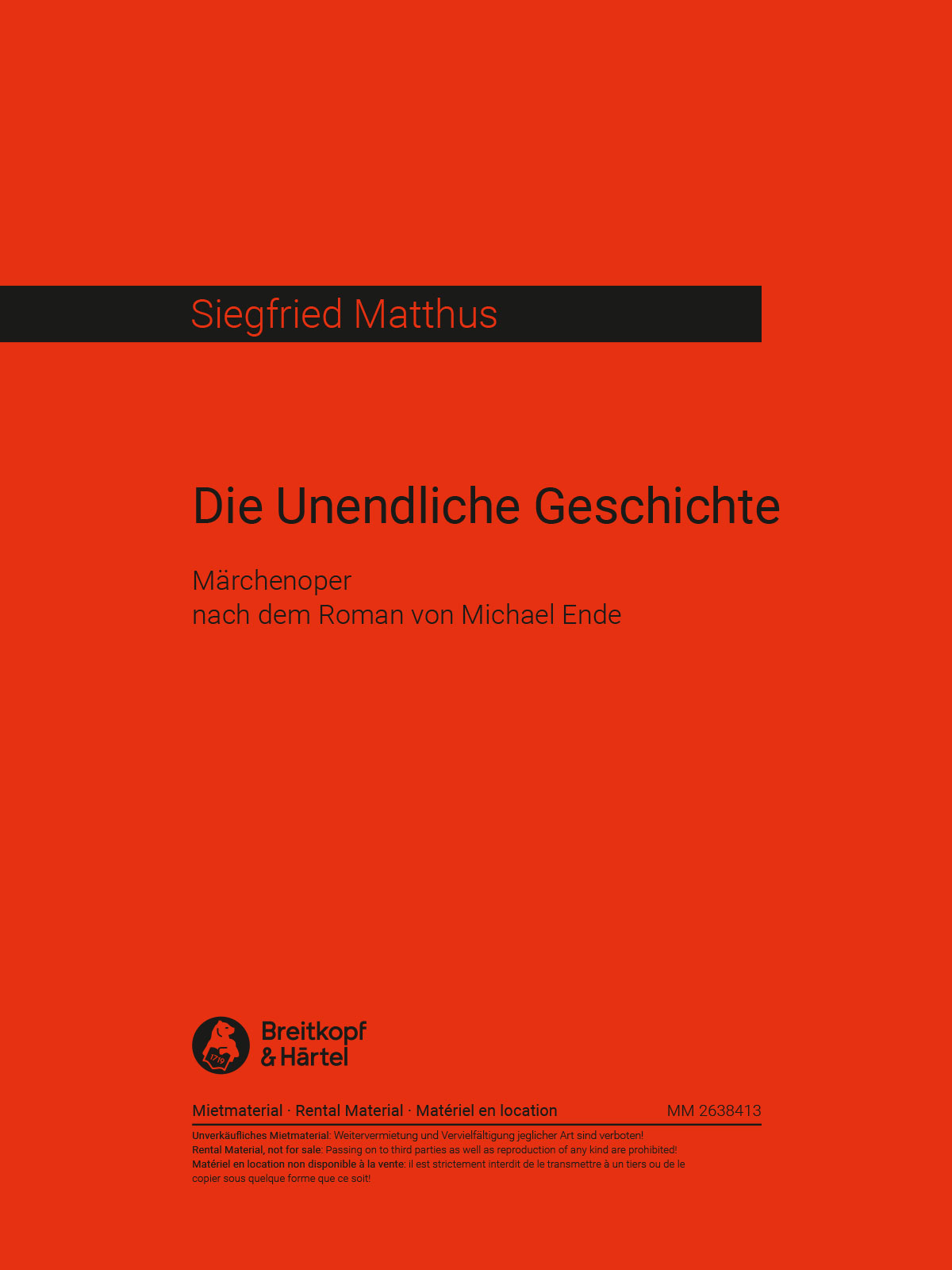 Siegfried Matthus - Die Unendliche Geschichte - Cover