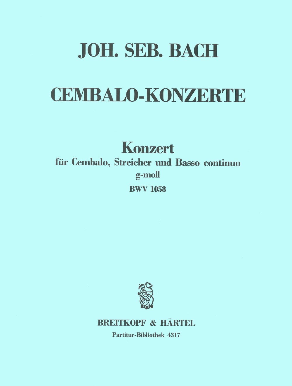 Johann Sebastian Bach - Cembalokonzert g-moll BWV 1058 - Cover