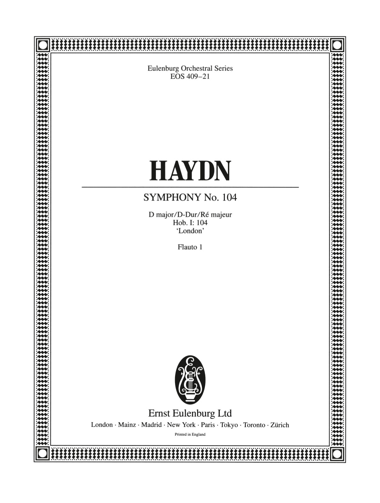 EOS 409-30 - Symphonie Nr. 104 D-dur Hob. I:104 - Cover