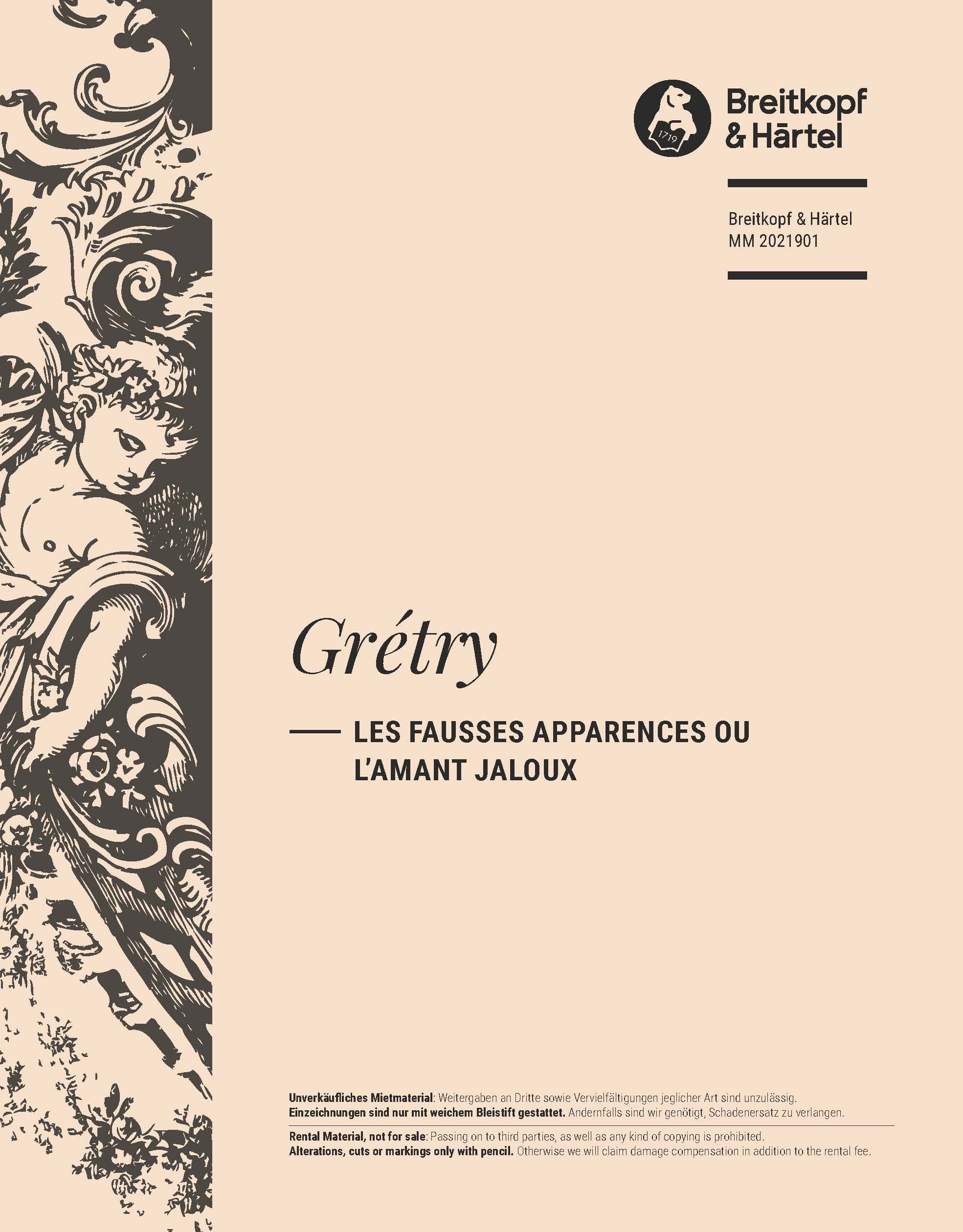 André-Ernest-Modeste Grétry - Les fausses apparences ou L’Amant jaloux - Cover