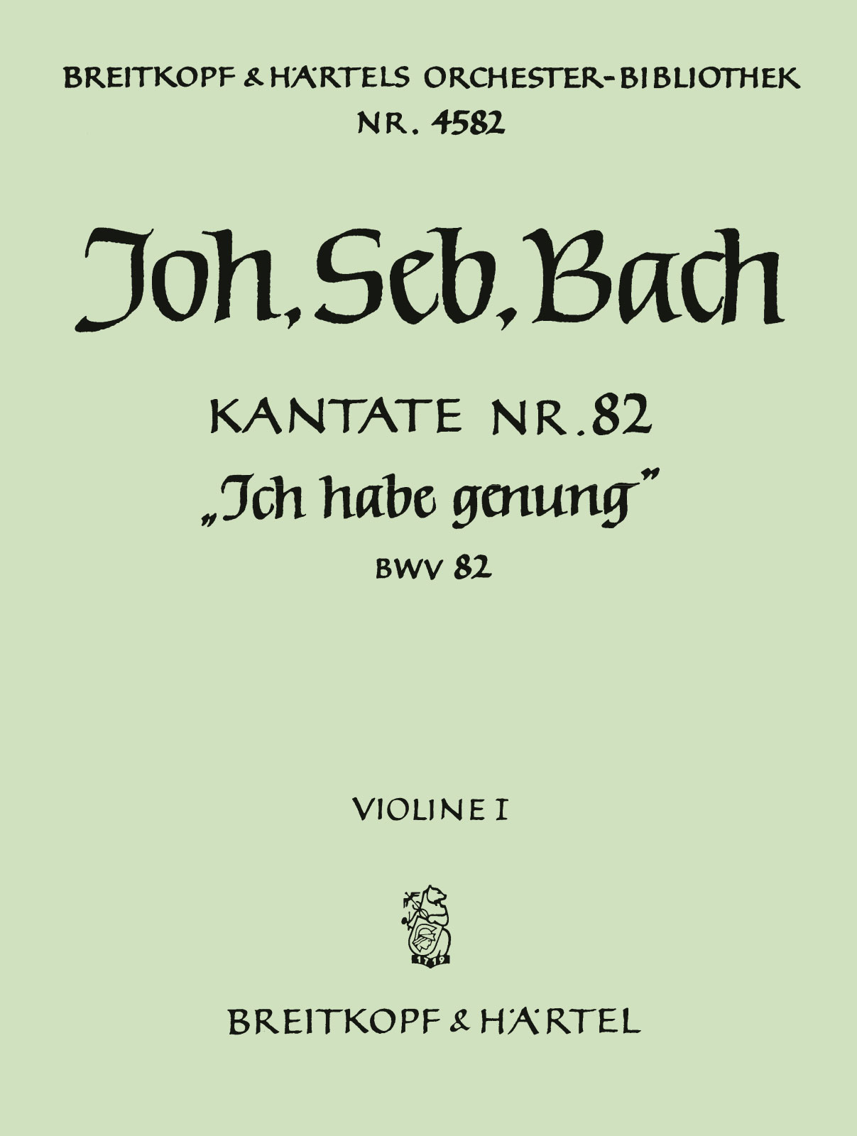 OB 4582-15 - Kantate BWV 82 „Ich habe genung“ - Cover