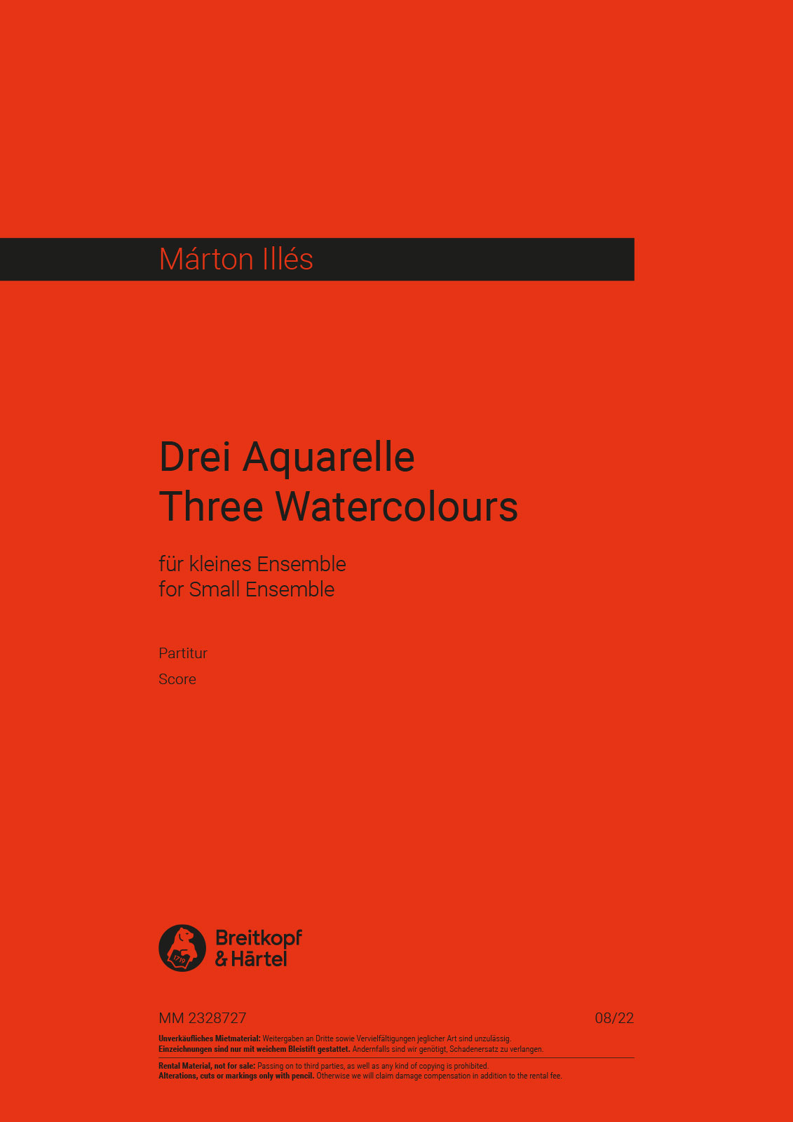 Márton Illés - 3 Aquarelle für kleines Ensemble - Cover