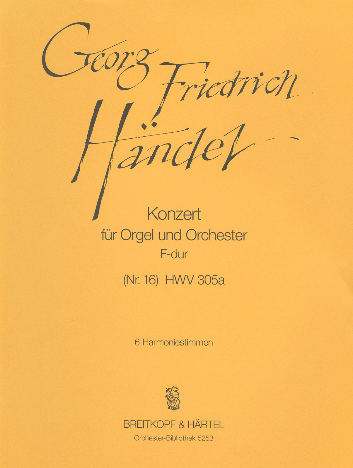 OB 5253-30 - Orgelkonzert (Nr. 16) F-dur HWV 305a - Cover