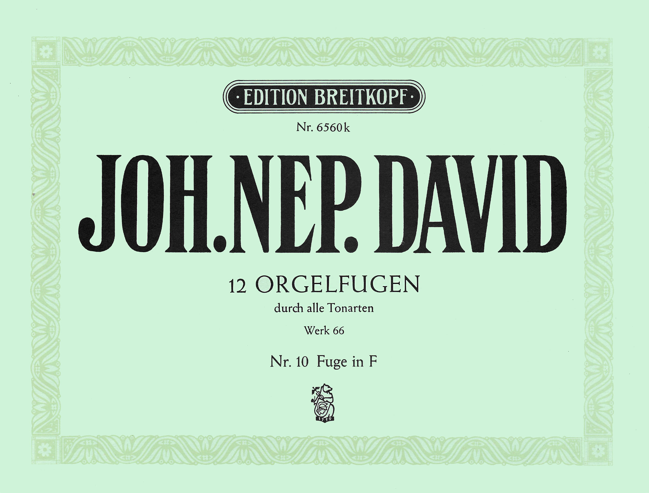 EB 6964 - 12 Orgelfugen durch alle Tonarten Werk 66 - Cover