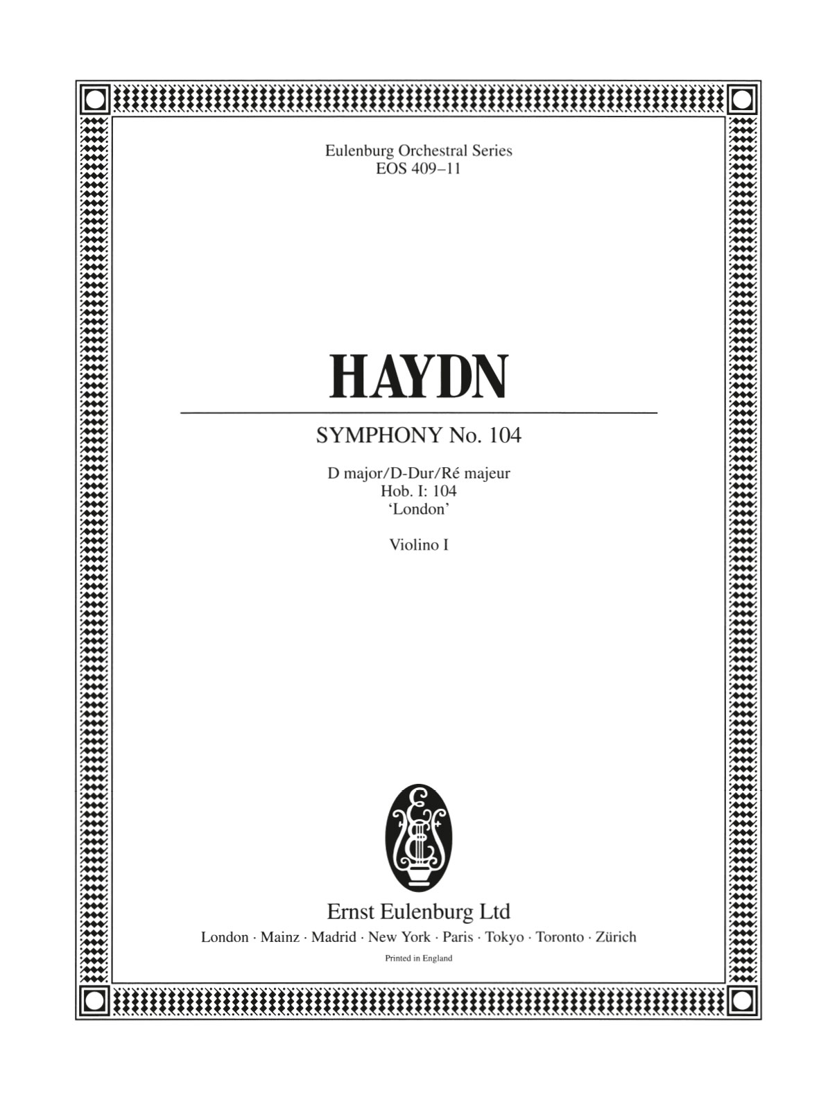 EOS 409-15 - Symphonie Nr. 104 D-dur Hob. I:104 - Cover