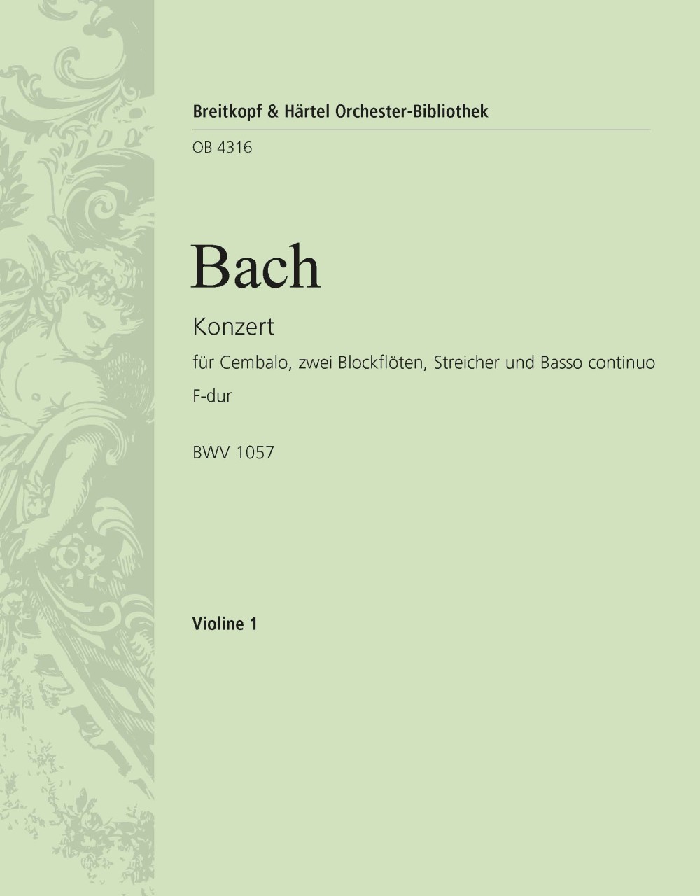 OB 4316-15 - Harpsichord Concerto in F major BWV 1057 - Cover