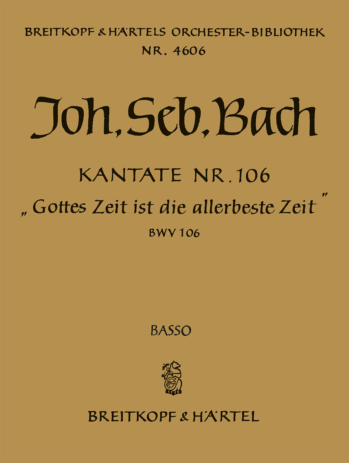 OB 4606-26 - Kantate BWV 106 „Gottes Zeit ist die allerbeste Zeit“ - Cover