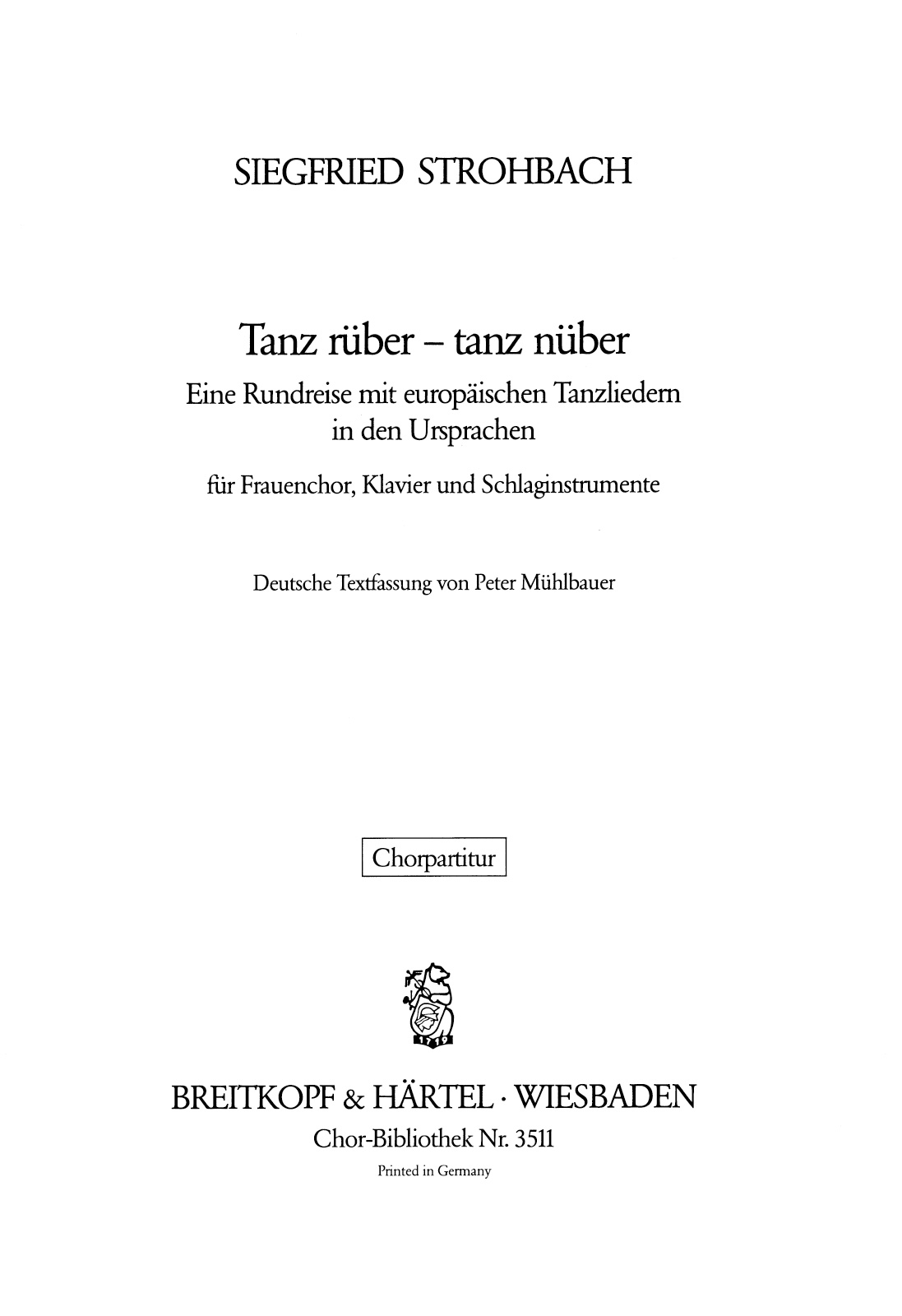 ChB 3511 - Tanz rüber – tanz nüber - Cover