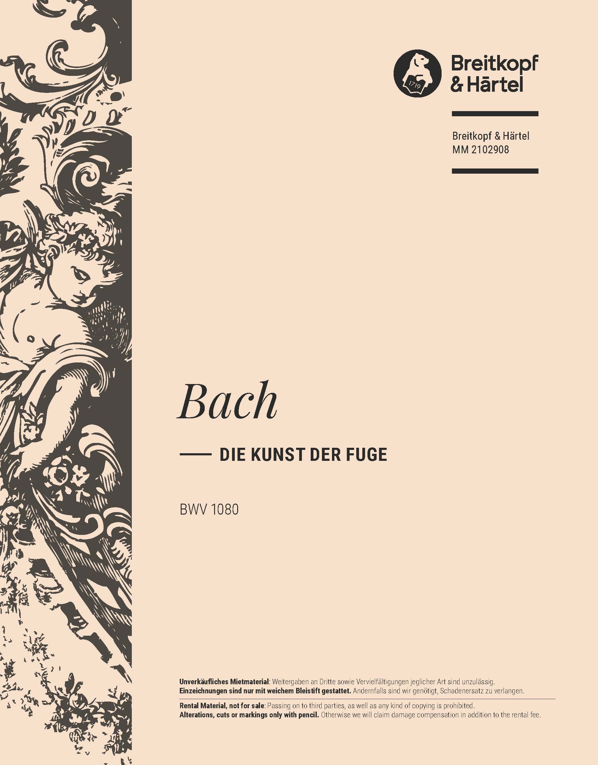 MM 2102908 - Die Kunst der Fuge BWV 1080 - Cover