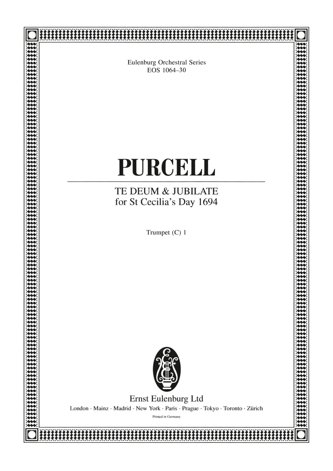 EOS 1064-30 - Te Deum and Jubilate D-dur Z 232 - Cover