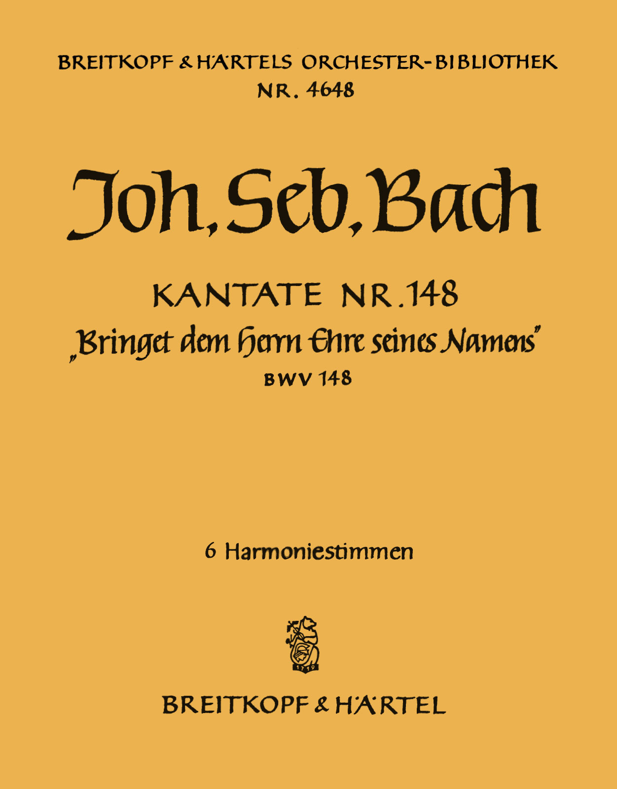 OB 4648-30 - Cantata BWV 148 “Bring ye to God honour due unto Him” - Cover