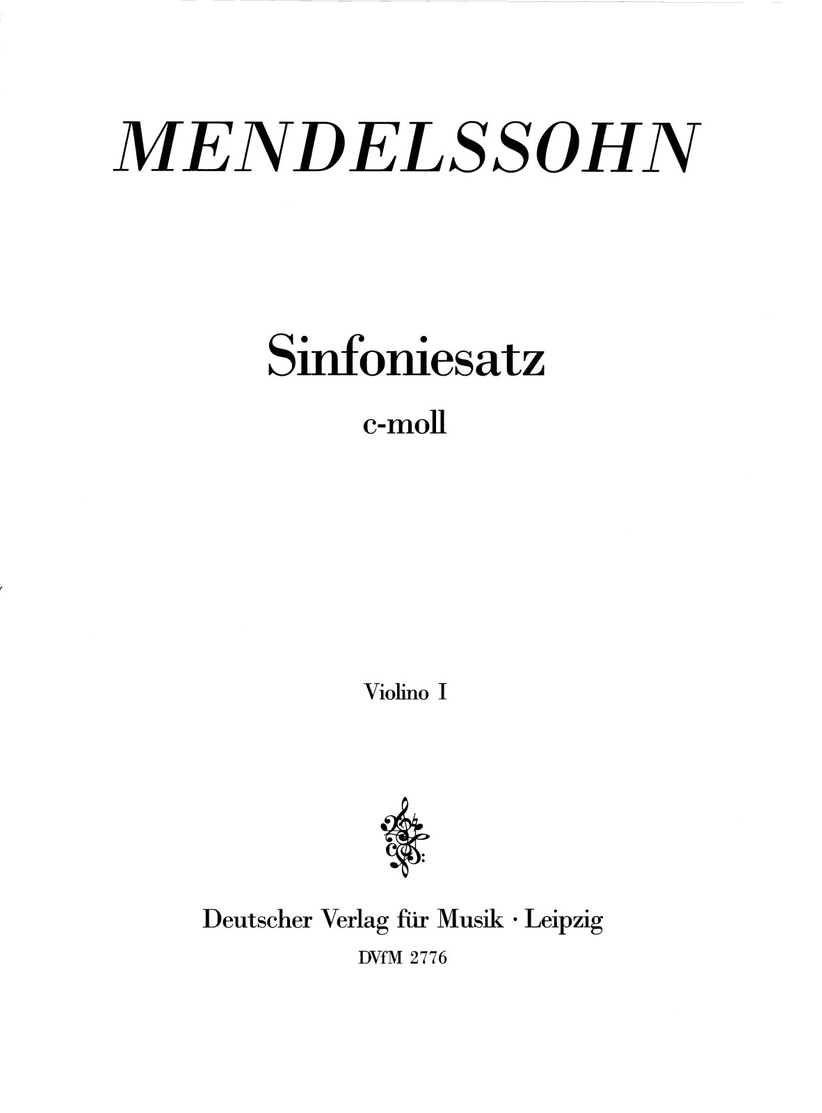 DV 2776-15 - Sinfoniesatz c-moll MWV N 14 - Cover