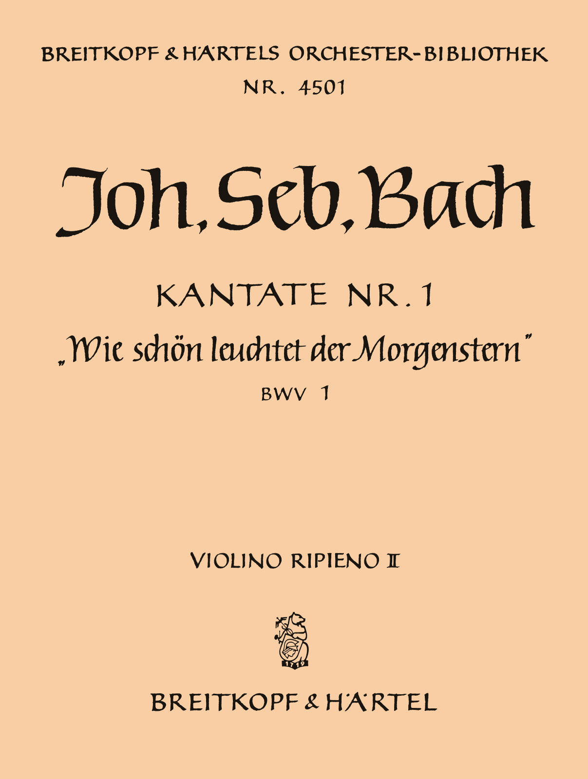 OB 4501-16 - Kantate BWV 1 „Wie schön leuchtet der Morgenstern“ - Cover