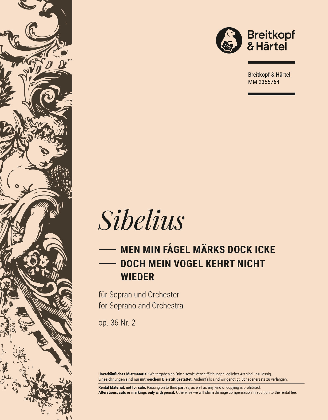 Jean Sibelius - Men min fågel märks dock icke op. 36/2 - Cover