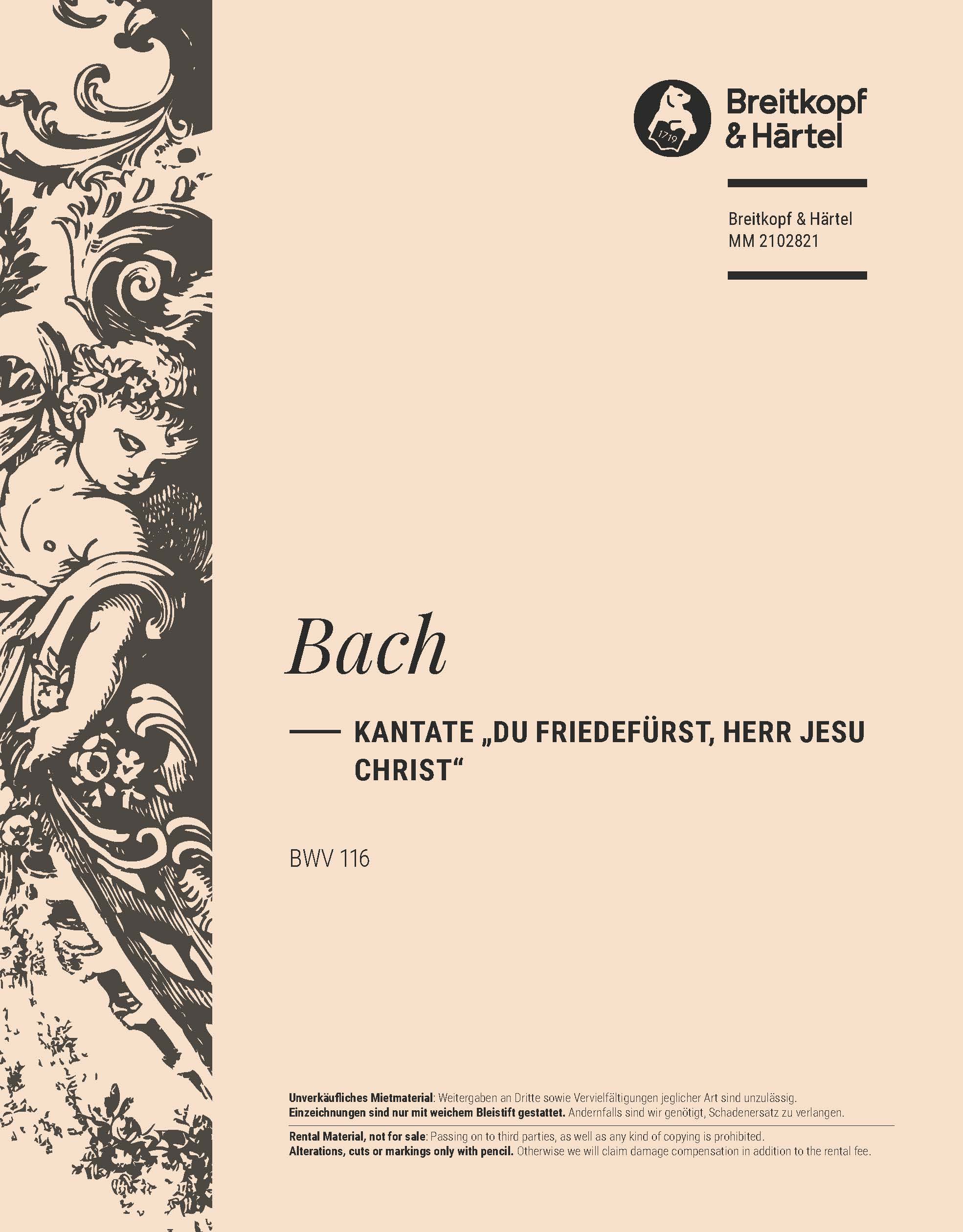MM 2102821 - Kantate BWV 116 „Du Friedefürst, Herr Jesu Christ“ - Cover