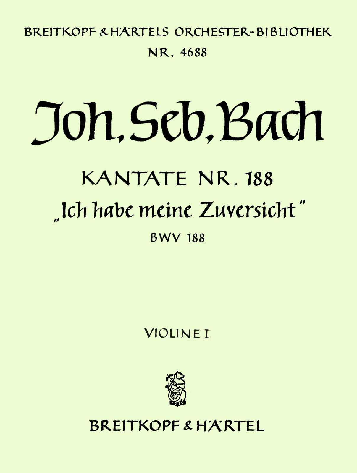OB 4688-15 - Cantata BWV 188 “Ich habe meine Zuversicht” - Cover