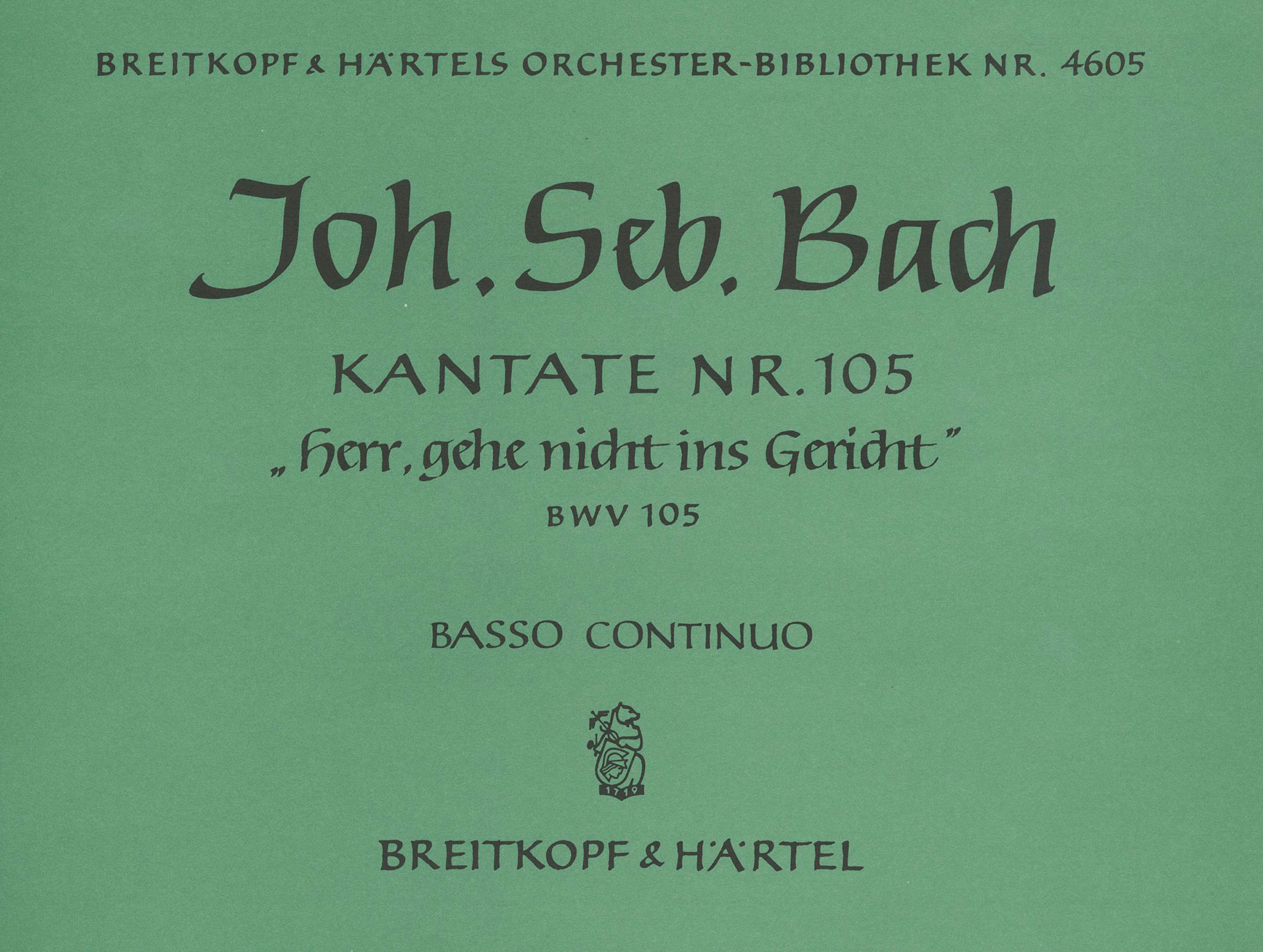OB 4605-11 - Kantate BWV 105 „Herr, gehe nicht ins Gericht“ - Cover