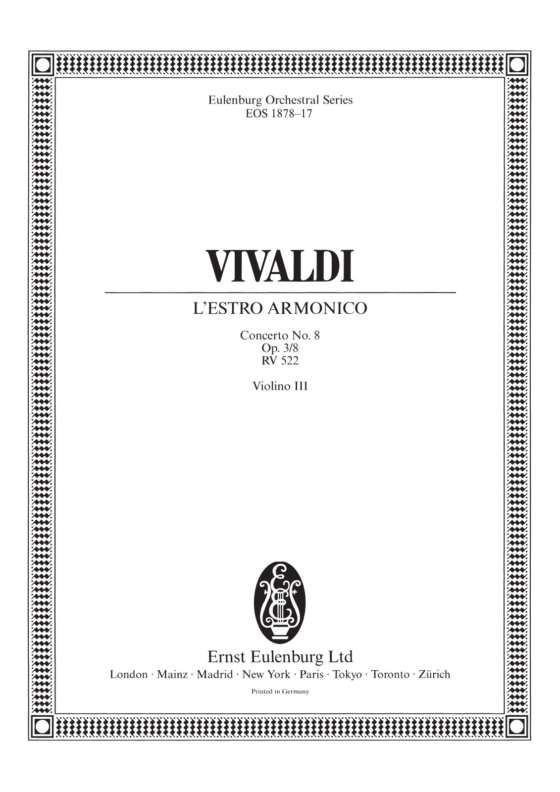EOS 1878-17 - L’Estro Armonico op. 3/8 RV 522 - Cover