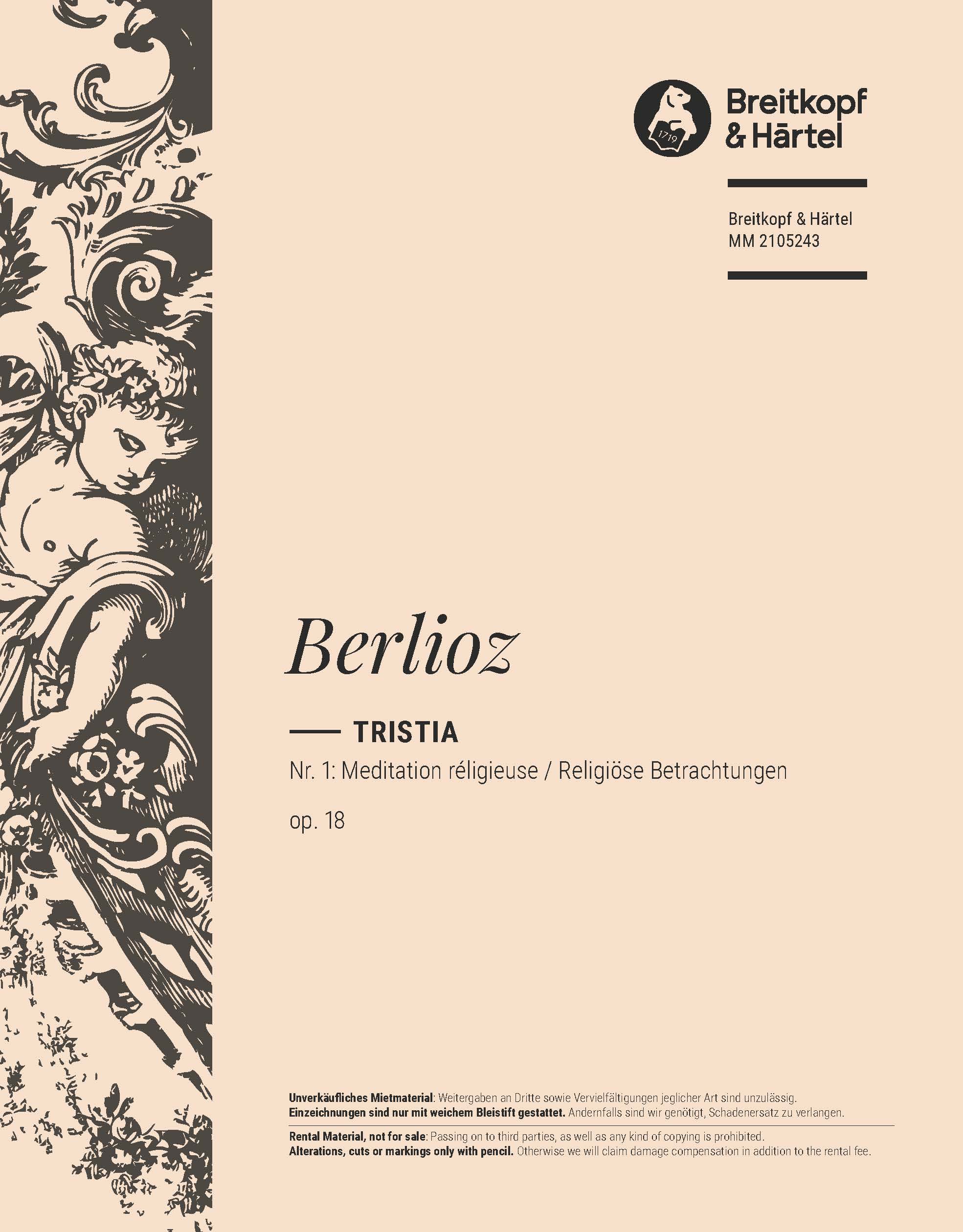 Hector Berlioz - Tristia op. 18 - Cover