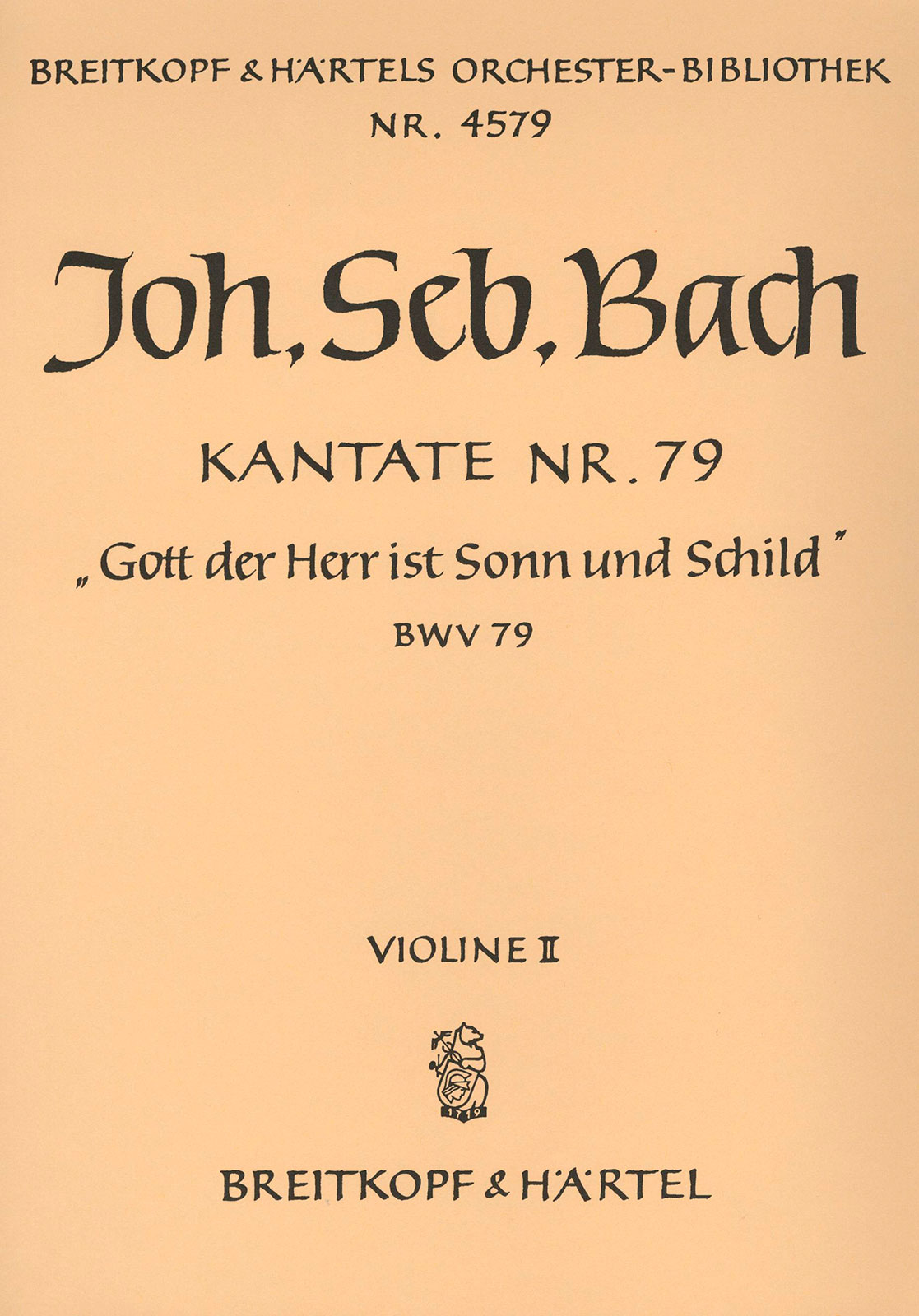 OB 4579-16 - Kantate BWV 79 „Gott der Herr ist Sonn und Schild“ - Cover