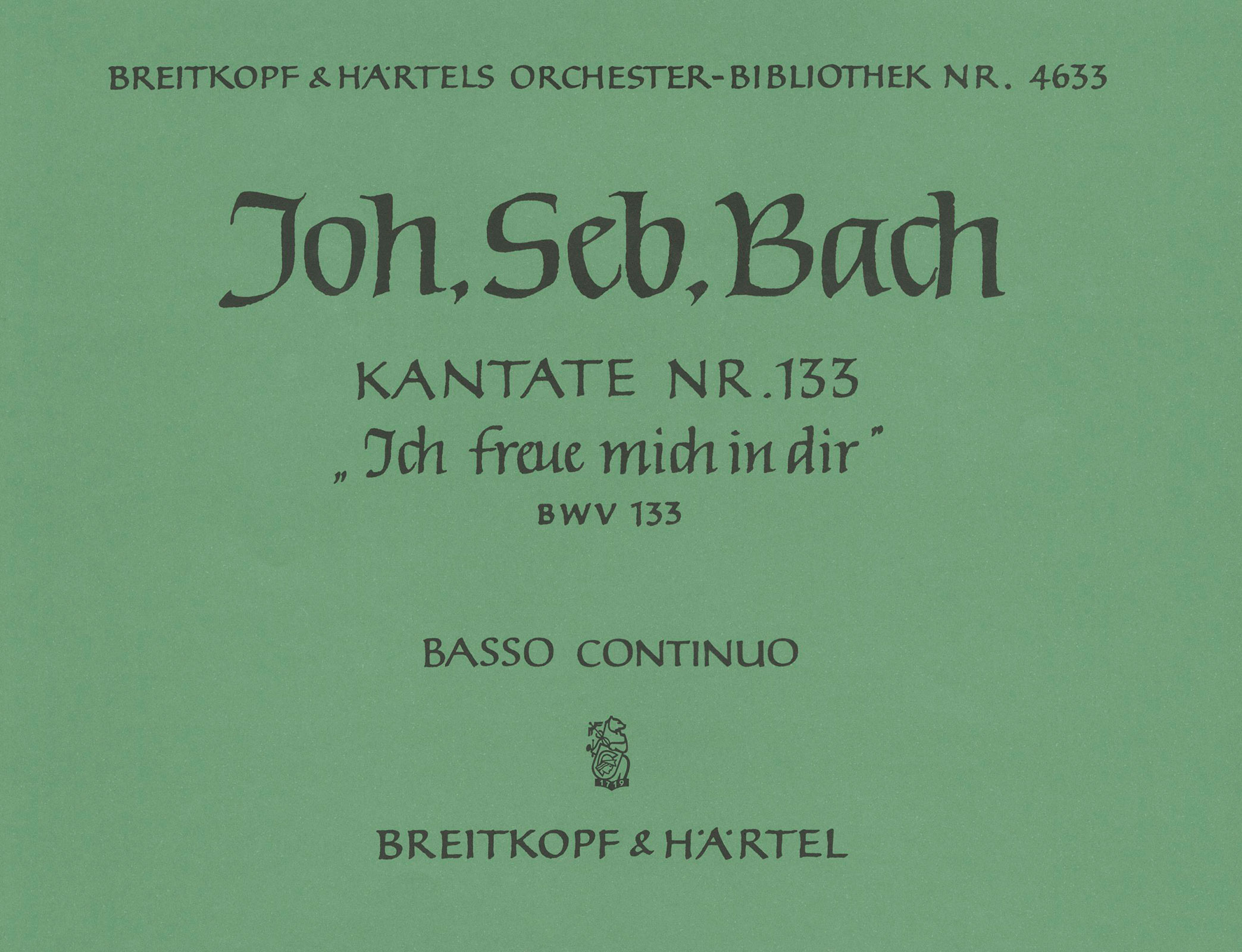 OB 4633-11 - Kantate BWV 133 „Ich freue mich in dir“ - Cover