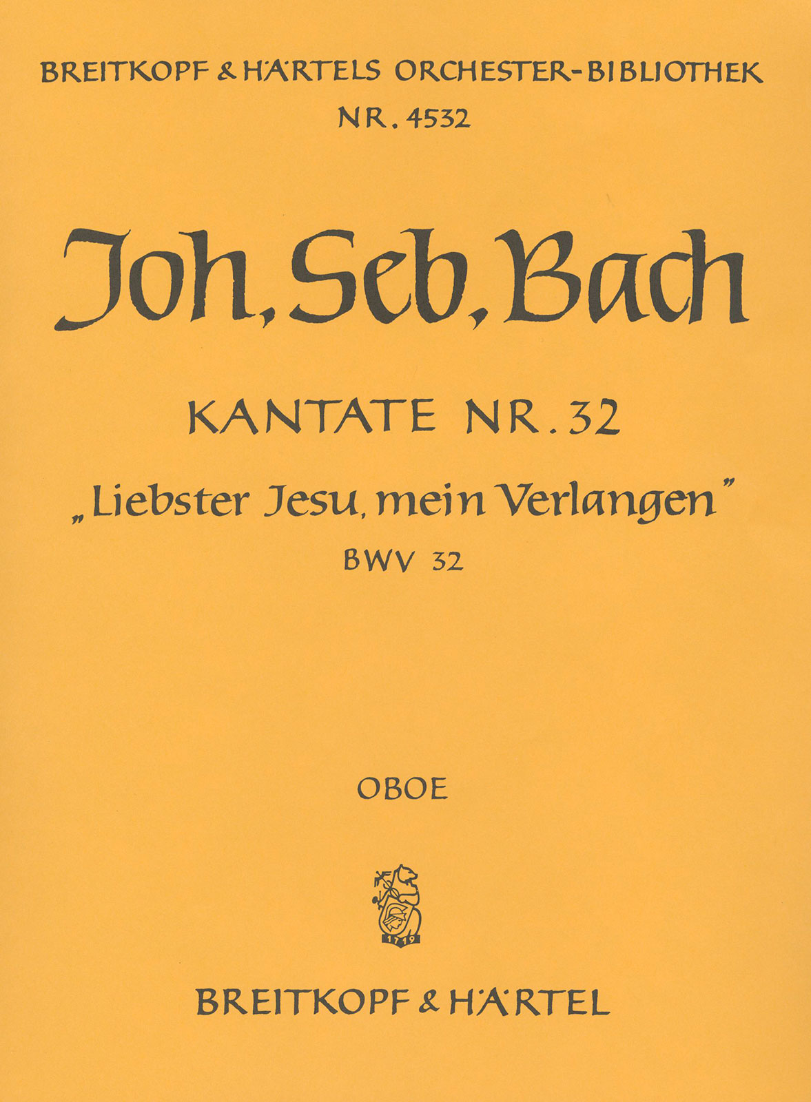 OB 4532-30 - Cantata BWV 32 “Liebster Jesu, mein Verlangen” - Cover