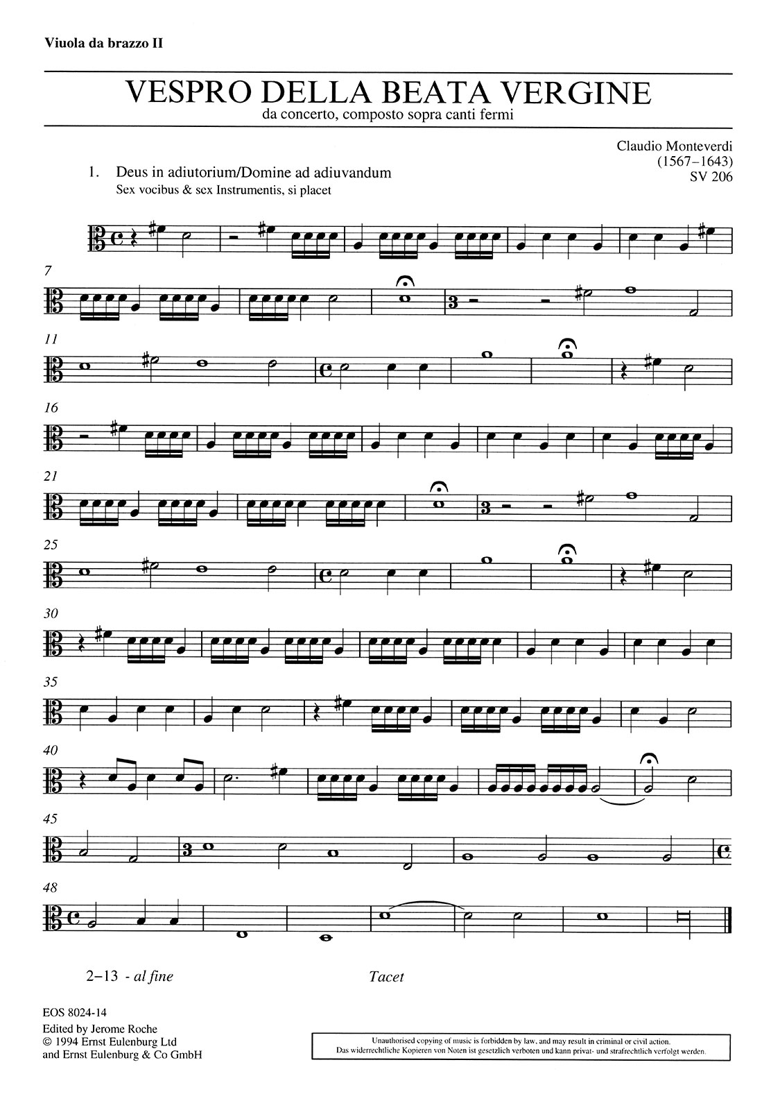 EOS 8024-20 - Vespro della Beata Vergine SV 206 - Cover