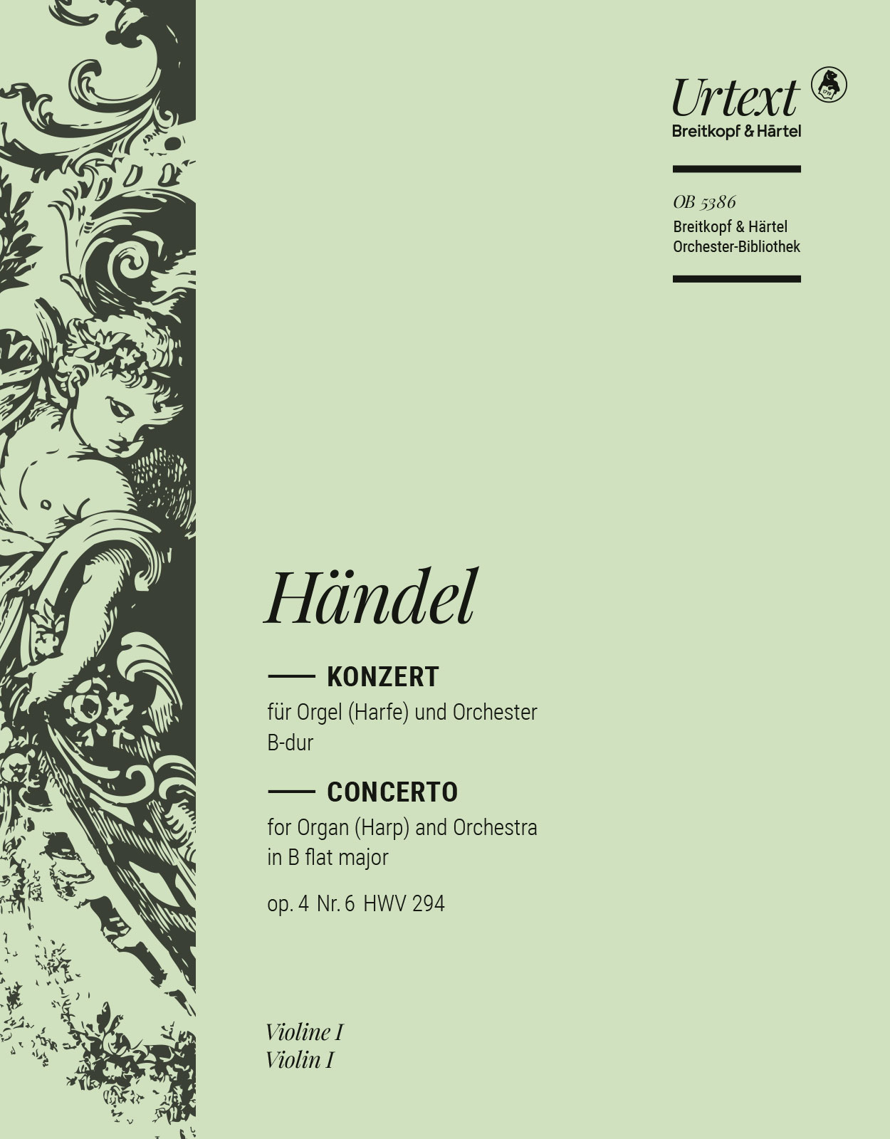 OB 5386-15 - Organ Concerto (No. 6) in B flat major Op. 4/6 HWV 294 - Cover