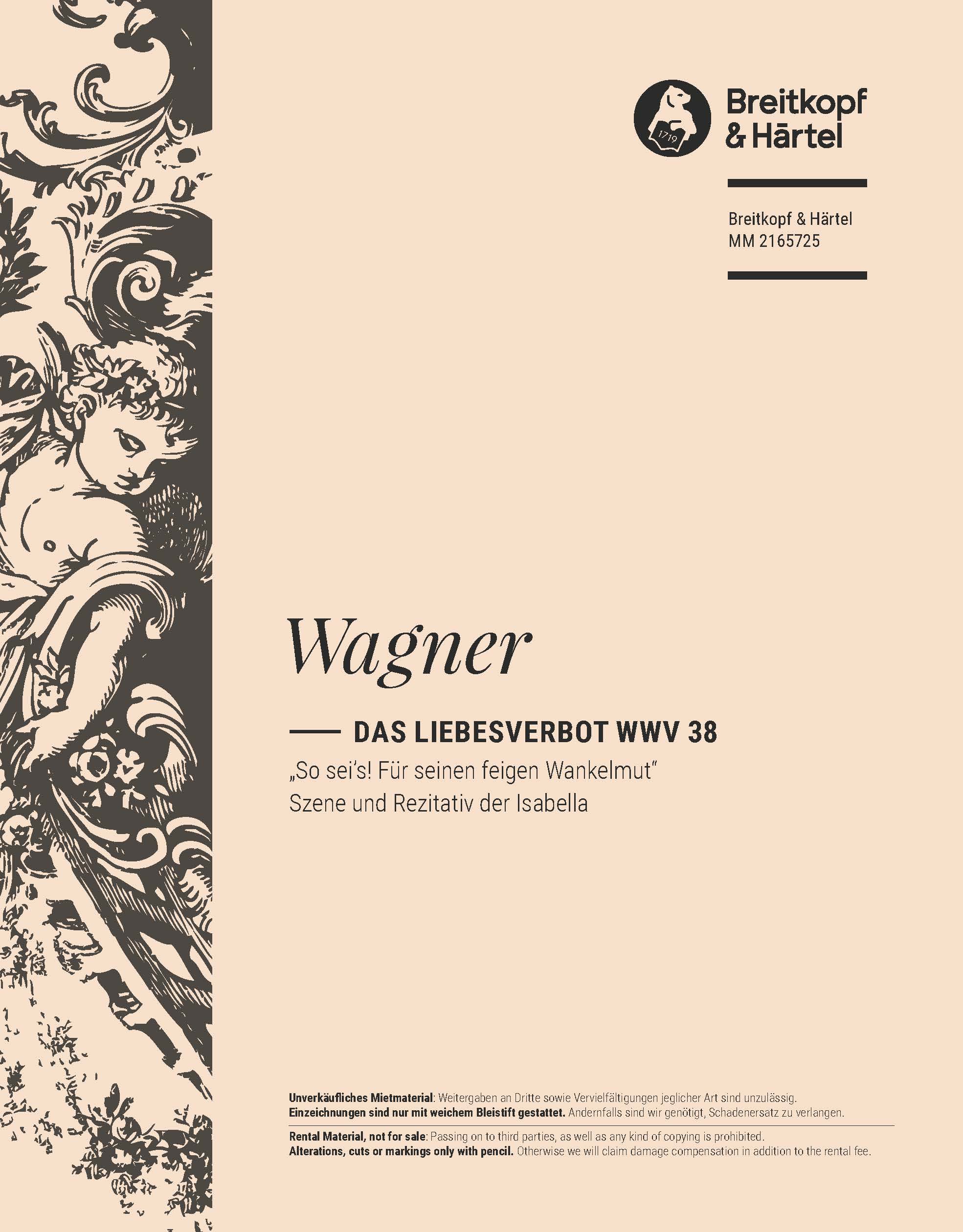 MM 2165725 - Das Liebesverbot WWV 38 - Cover