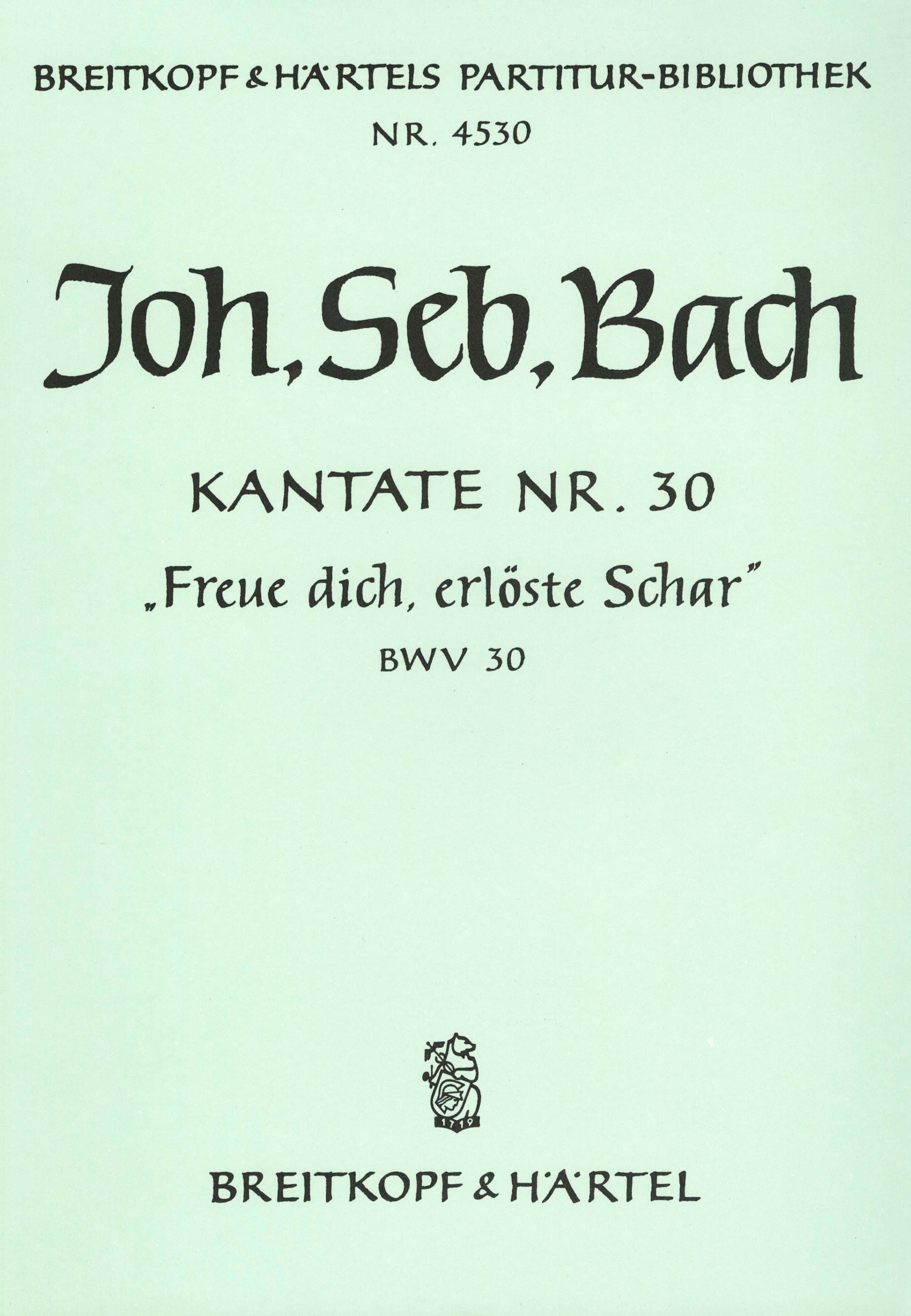 PB 4530 - Kantate BWV 30 „Freue dich, erlöste Schar“ - Cover