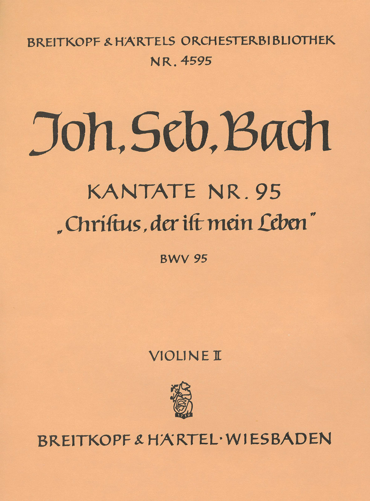 OB 4595-16 - Kantate BWV 95 „Christus, der ist mein Leben“ - Cover