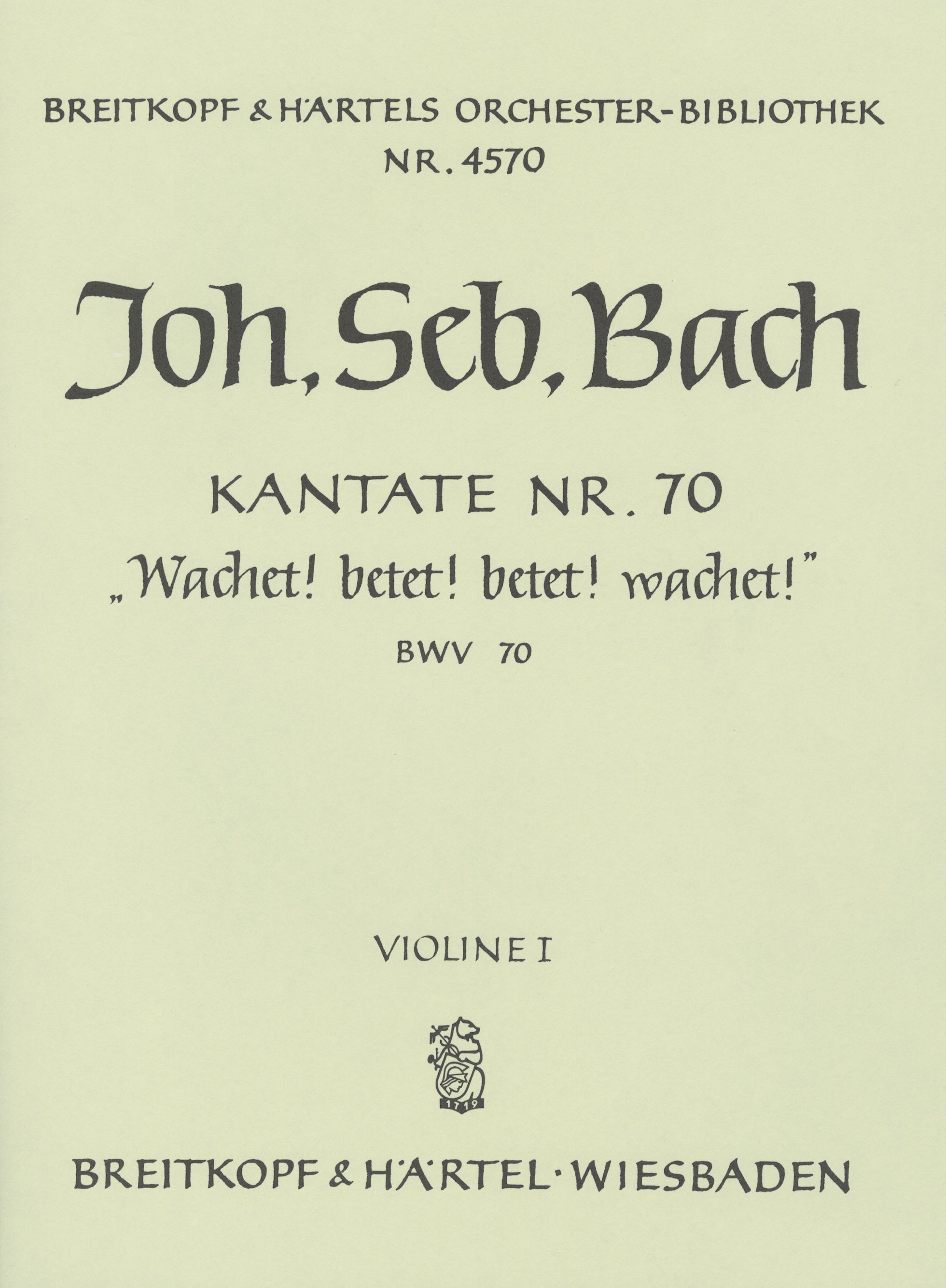 OB 4570-15 - Cantata BWV 70 “Watch ye! pray ye! pray ye! watch ye!” - Cover
