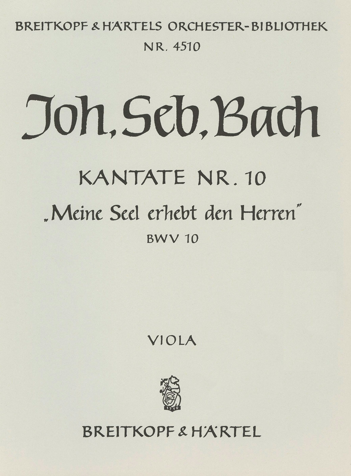 OB 4510-19 - Cantata BWV 10 “My soul doth magnify the Lord” - Cover