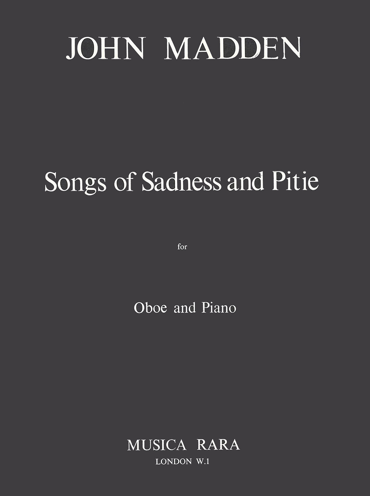 John Madden - Songs of Sadness and Pitie - Cover