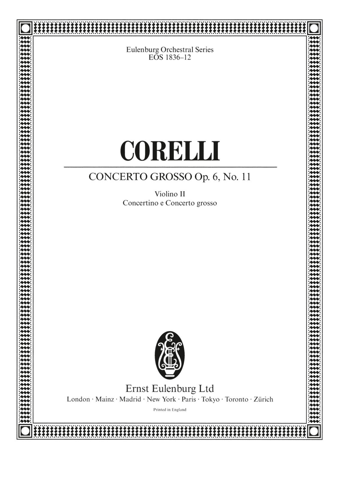 EOS 1836-16 - Concerto grosso op. 6 Nr. 11 B-dur - Cover