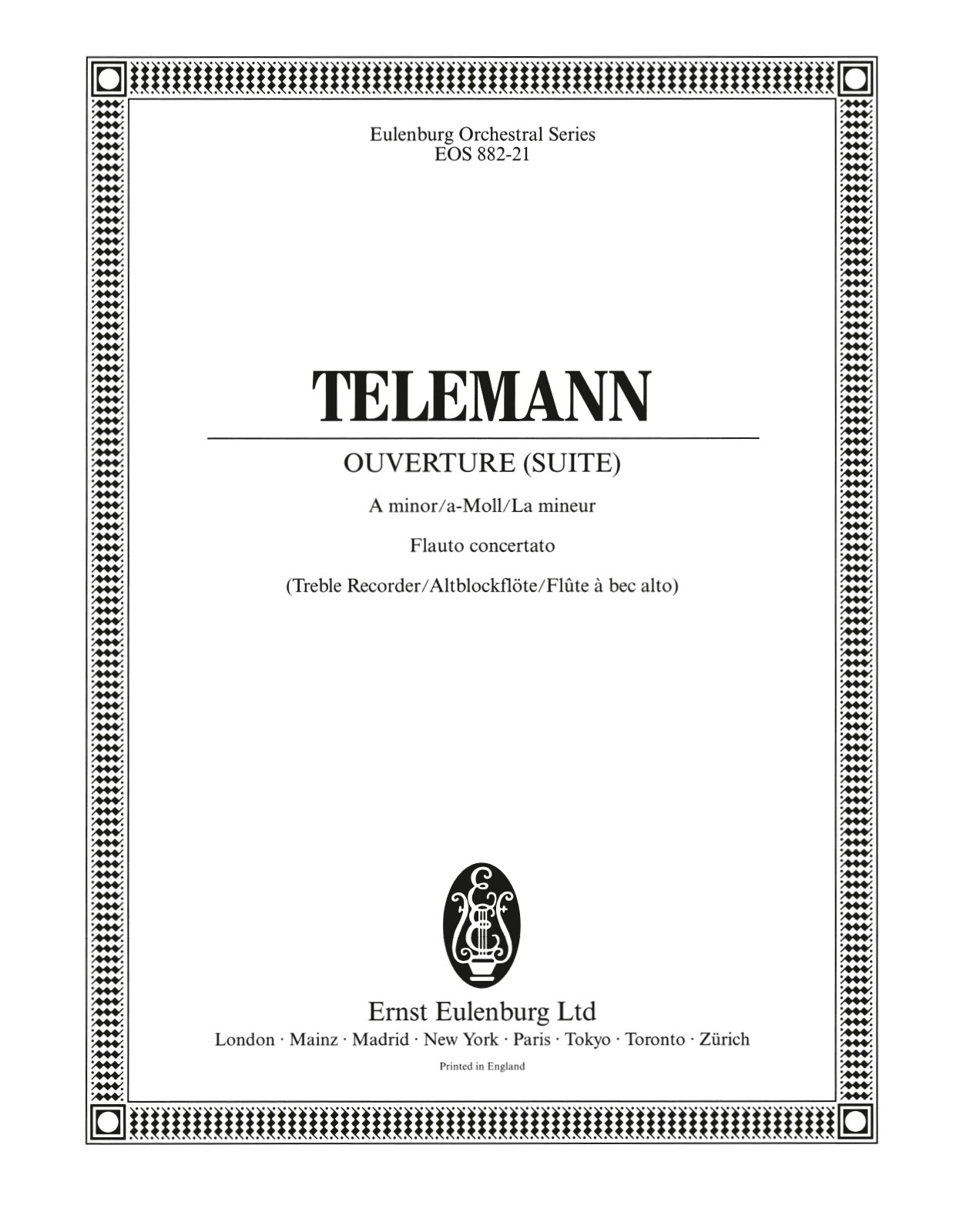 EOS 882-03 - Ouvertüre (Suite) a-moll TWV 55:A2 - Cover