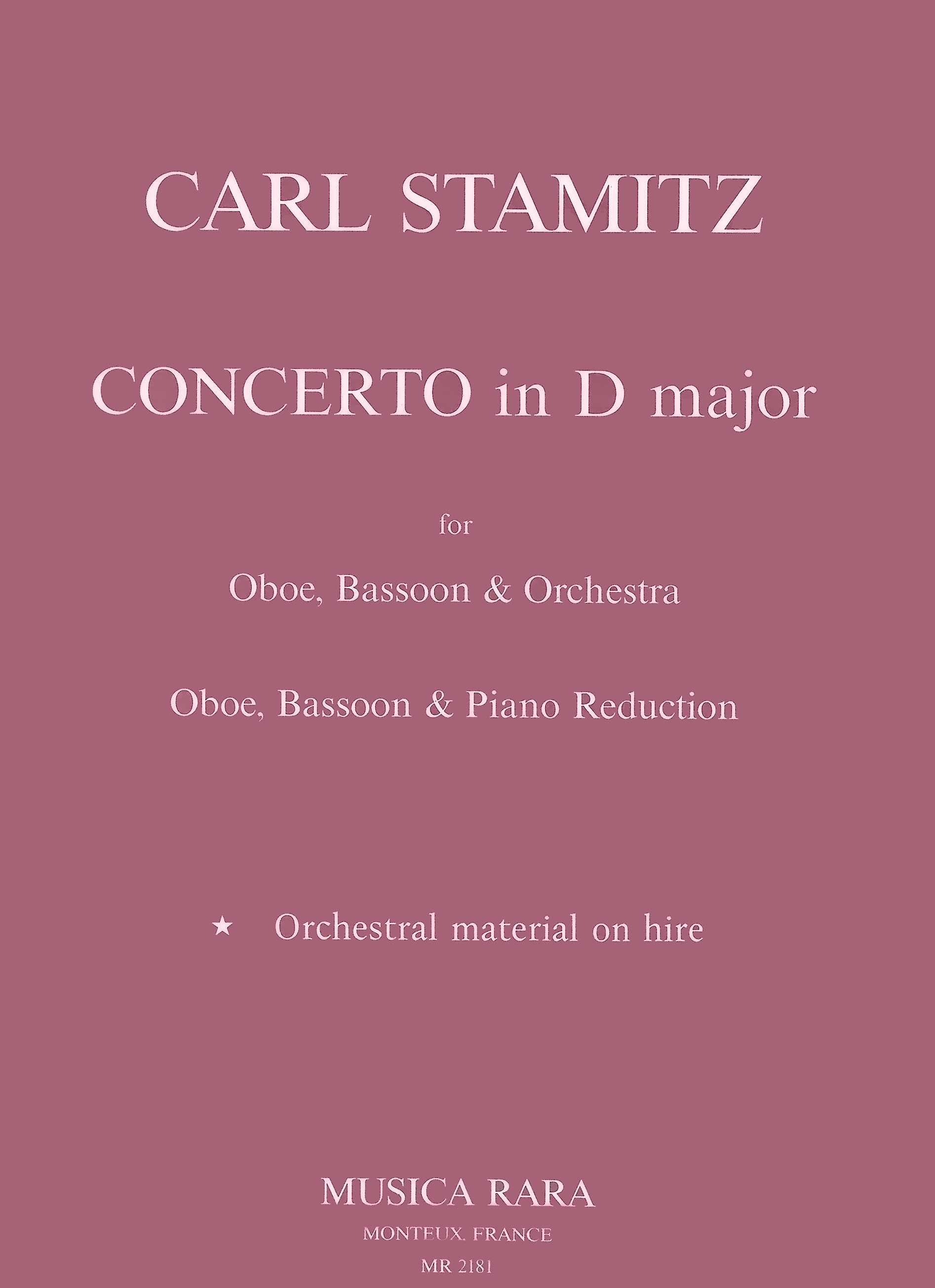 Carl Stamitz - Concerto in D-dur - Cover