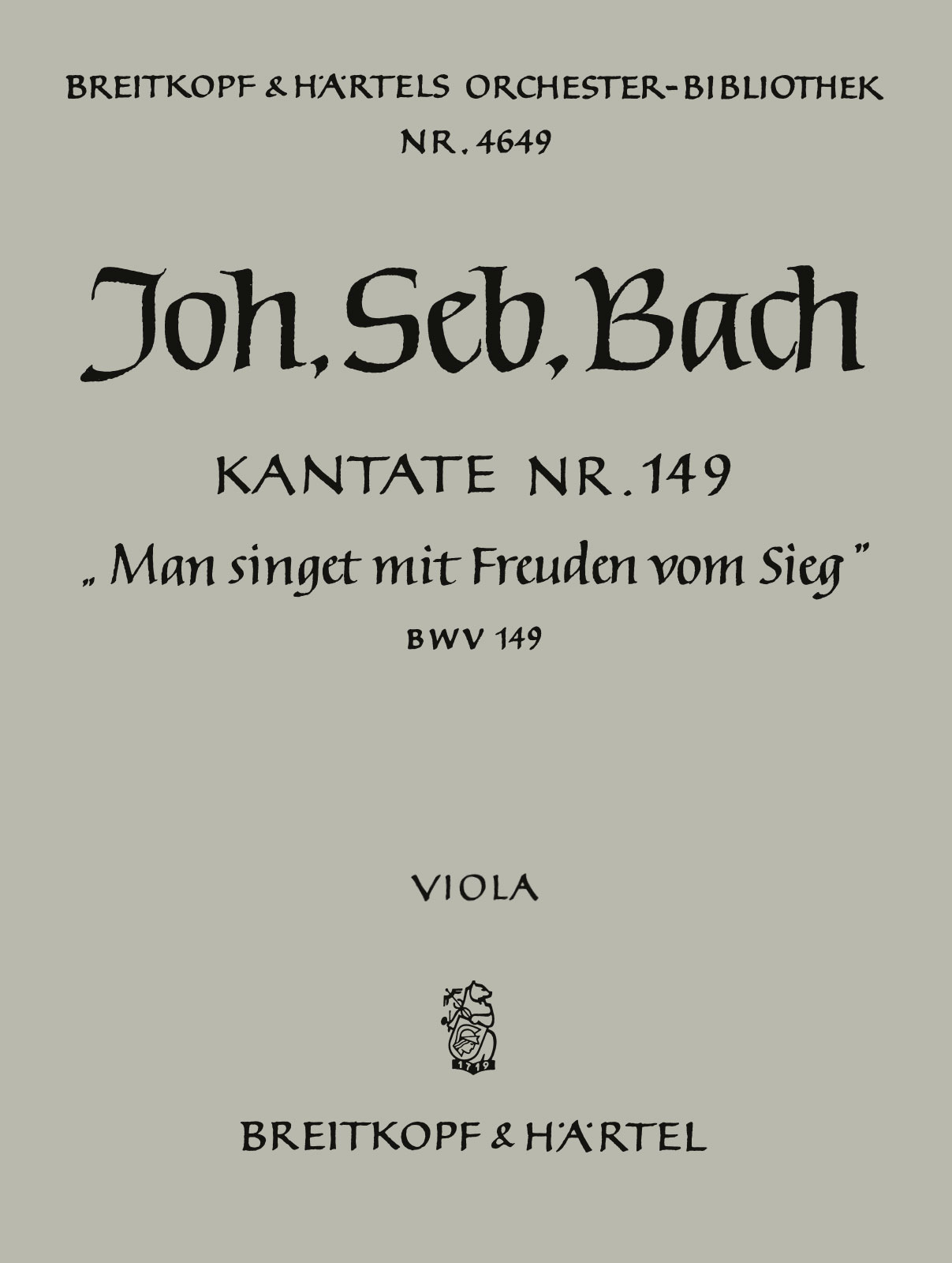 OB 4649-19 - Cantata BWV 149 “Man singet mit Freuden vom Sieg” - Cover