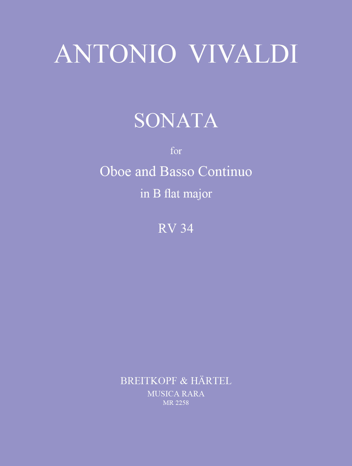 Antonio Vivaldi - Sonata in B-dur RV 34 - Cover