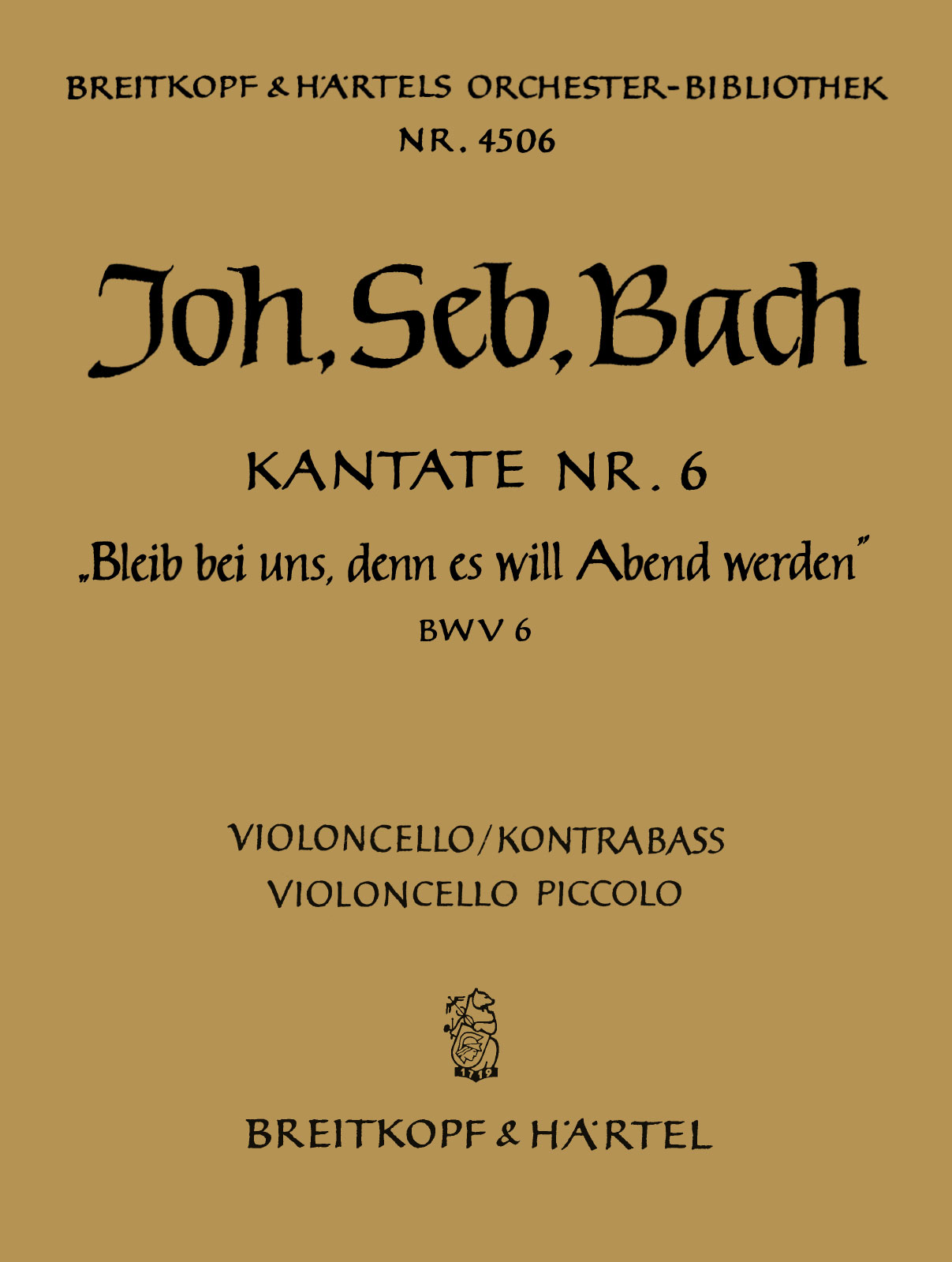 OB 4506-26 - Cantata BWV 6 “Stay with us, the evening approaches” - Cover