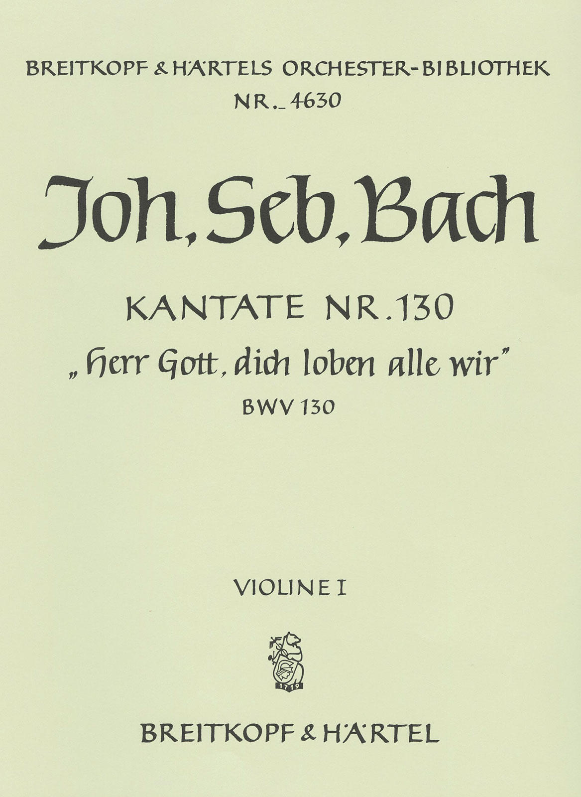 OB 4630-15 - Cantata BWV 130 “Lord God, before Thy Feet we fall” - Cover