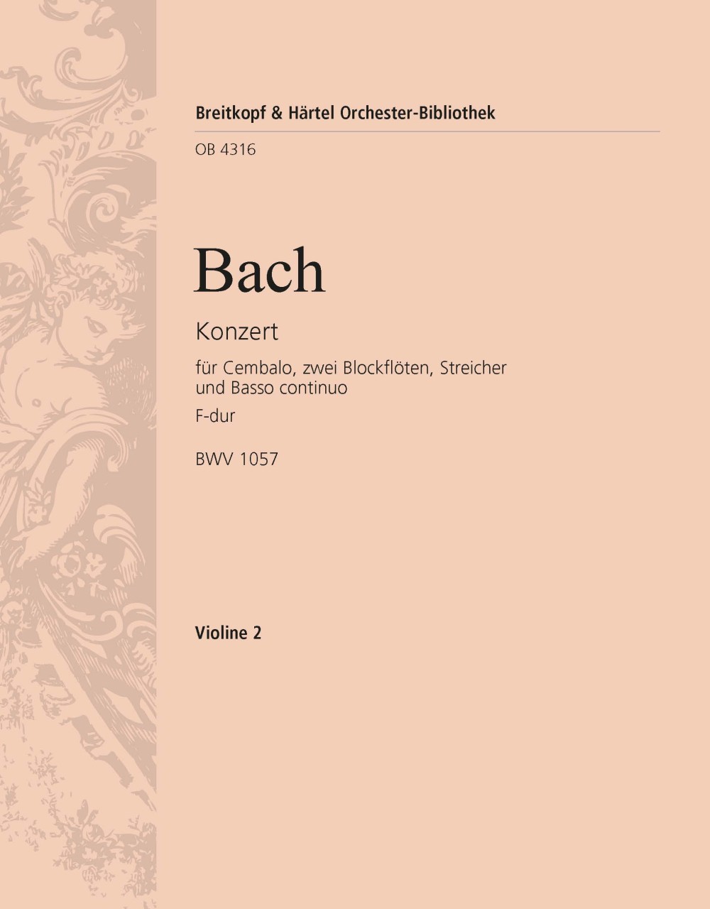 OB 4316-16 - Harpsichord Concerto in F major BWV 1057 - Cover