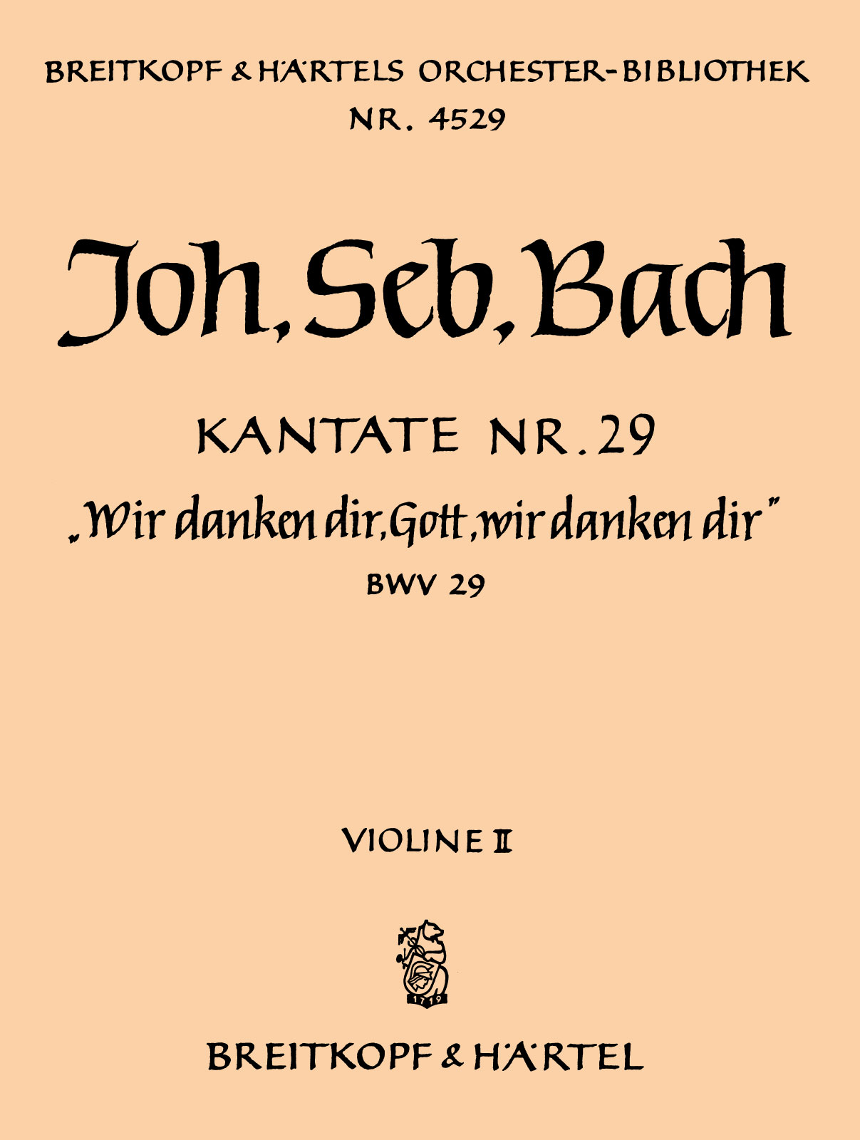 OB 4529-16 - Cantata BWV 29 “We praise Thee, O God, we worship Thee” - Cover