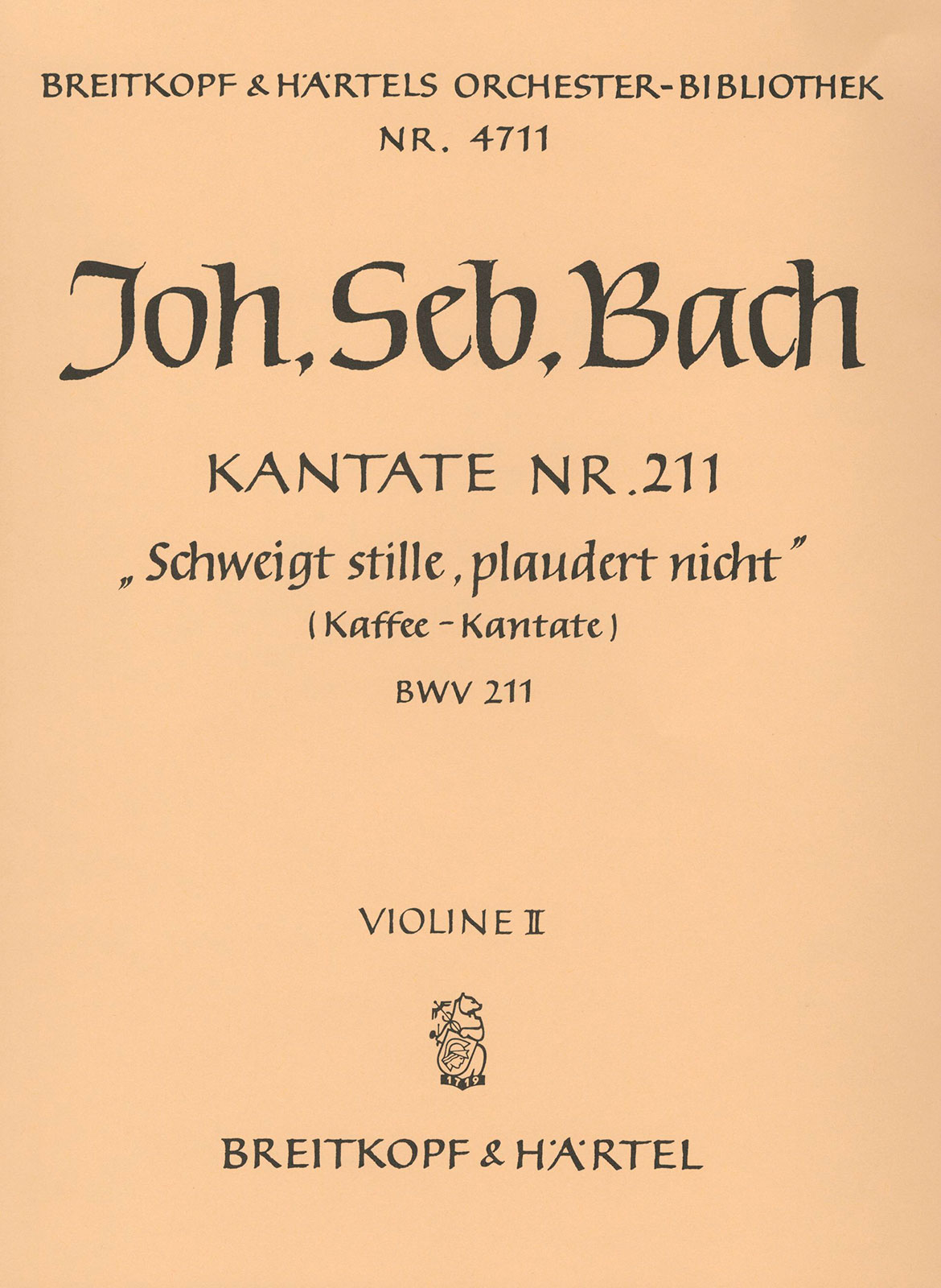 OB 4711-16 - Kantate BWV 211 „Schweigt stille, plaudert nicht“ - Cover