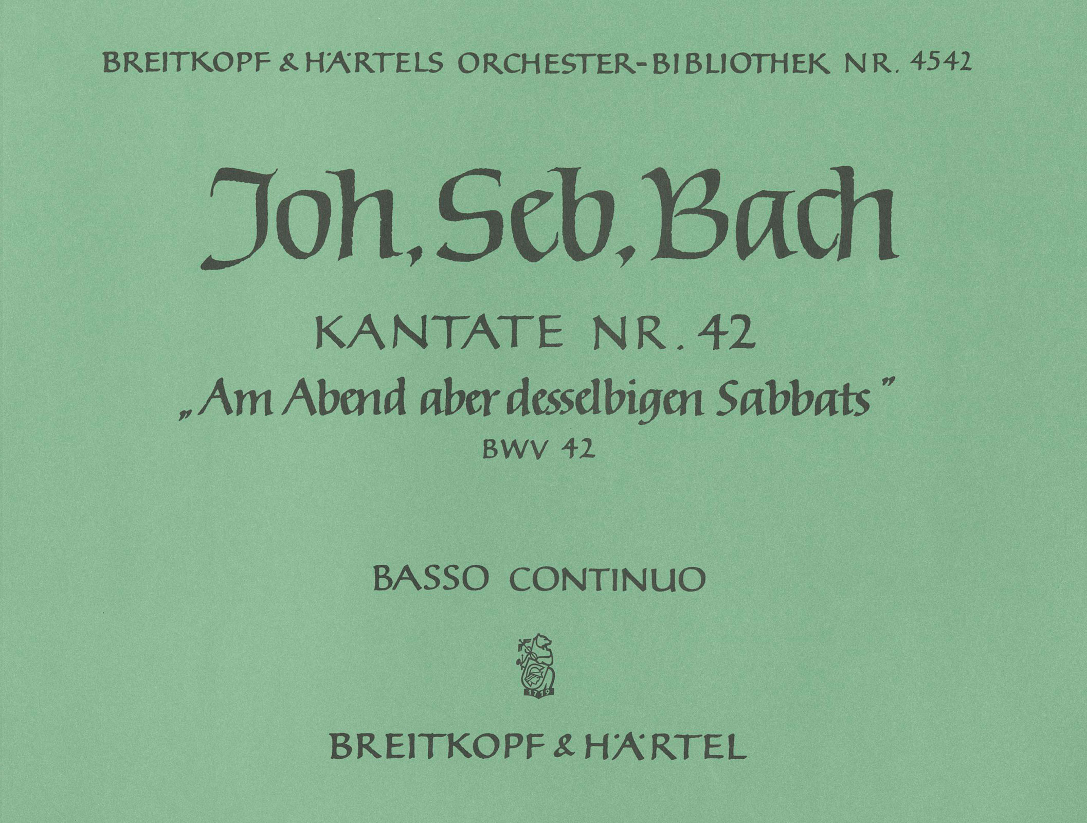 OB 4542-11 - Kantate BWV 42 „Am Abend aber desselbigen Sabbats“ - Cover