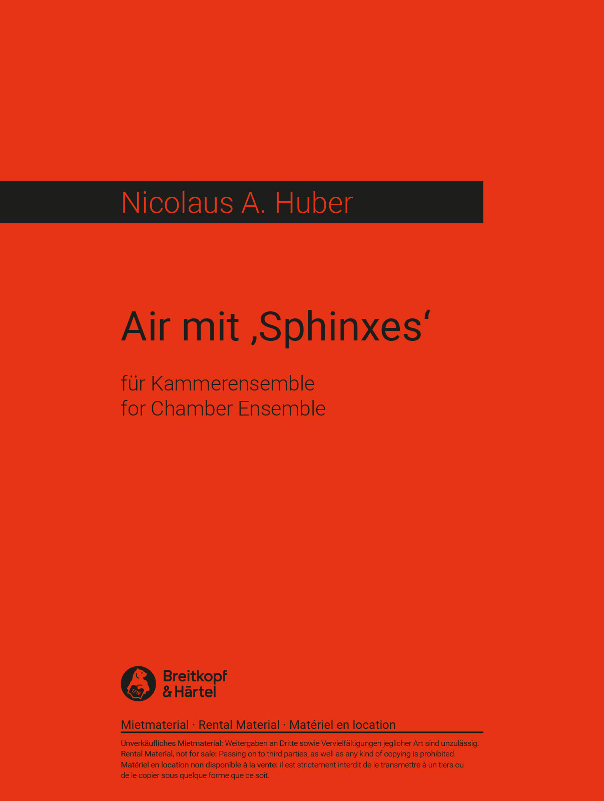 Nicolaus A. Huber - Air mit “Sphinxes” - Cover