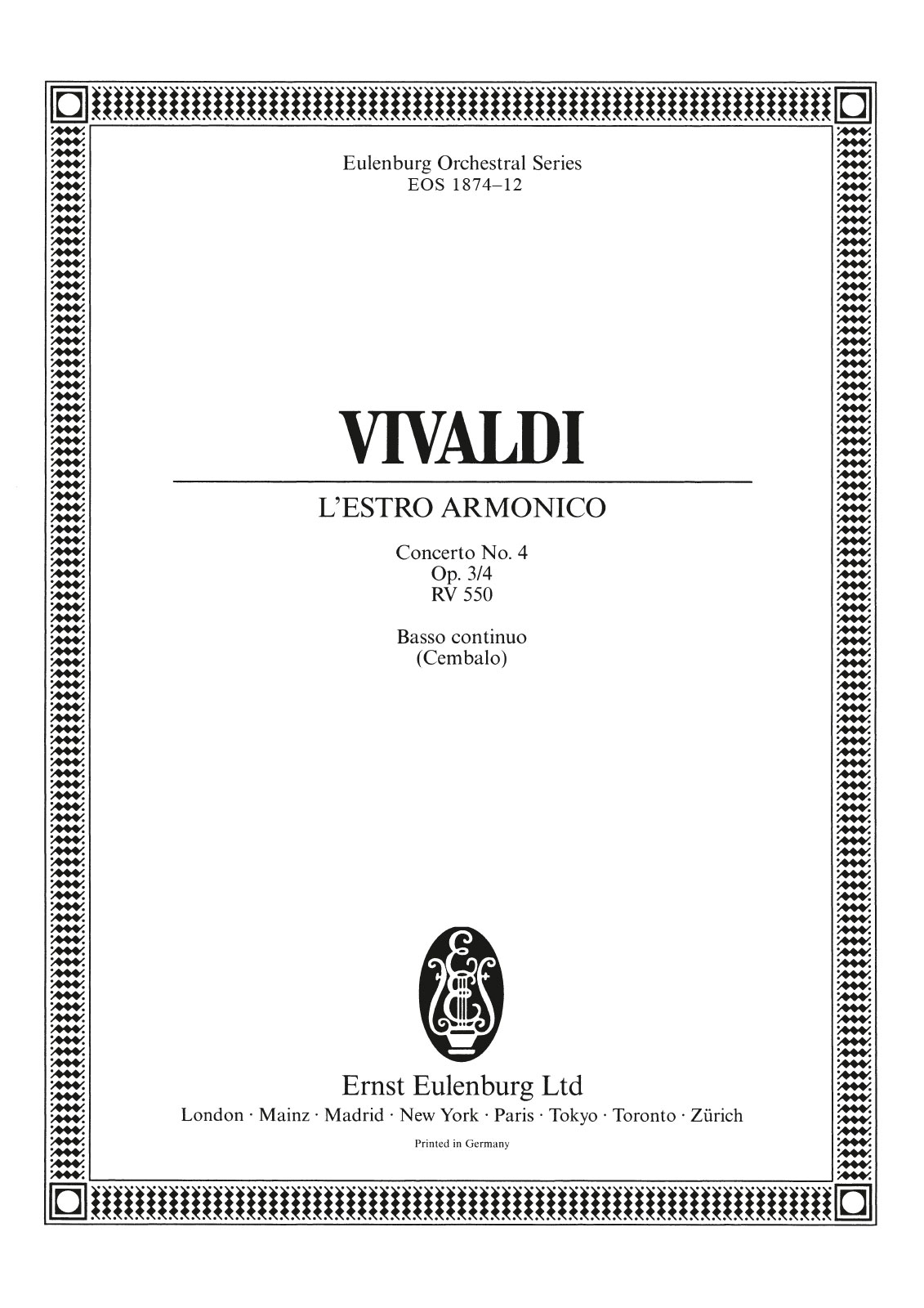 Antonio Vivaldi - L’Estro Armonico op. 3/4 RV 550 - Cover
